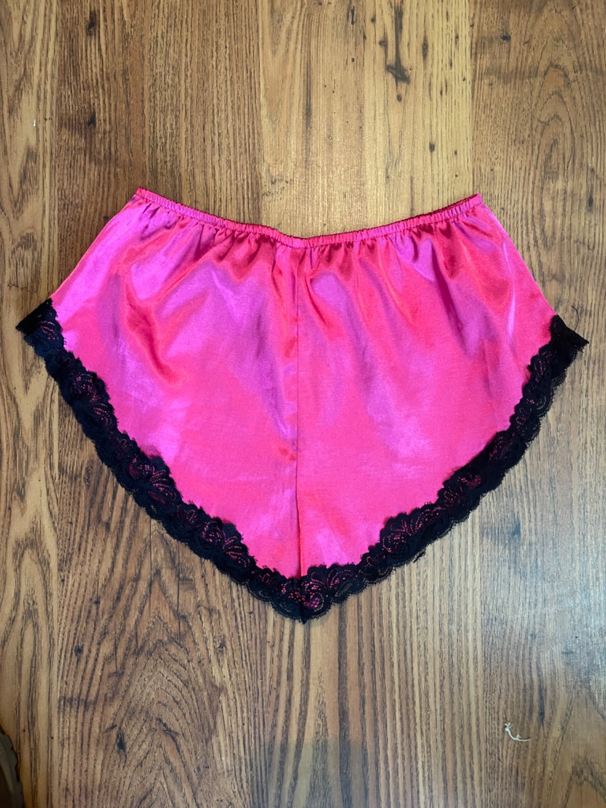 PURPLE SATIN BOXERS BLACK LACE TRIM SEXY EROTIC NIGHTWEAR 10 SILKY FEEL