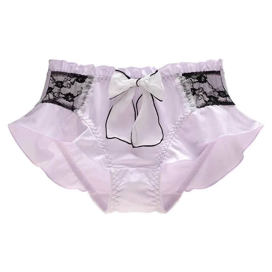 Low Waist Brief Panties Floral Ruffle Trim Stretch Soft Comfort Fit M L