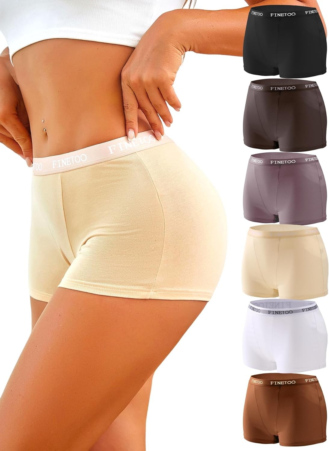 Womens Cotton Boy Shorts Underwear Full Coverage Soft Boxer Briefs High Waisted
