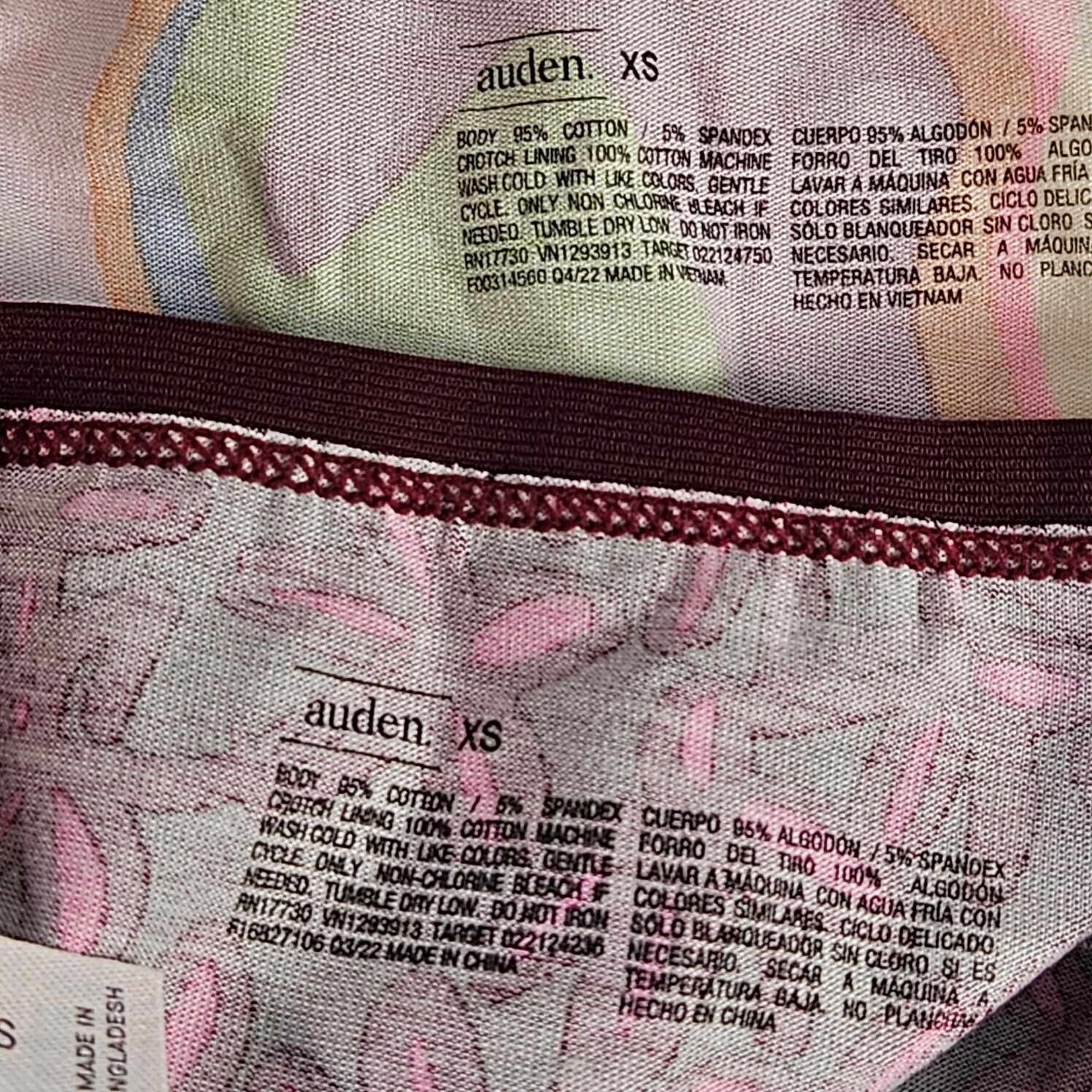Auden 4pk Assorted Bikini Underwear Womens X-Small Stretch