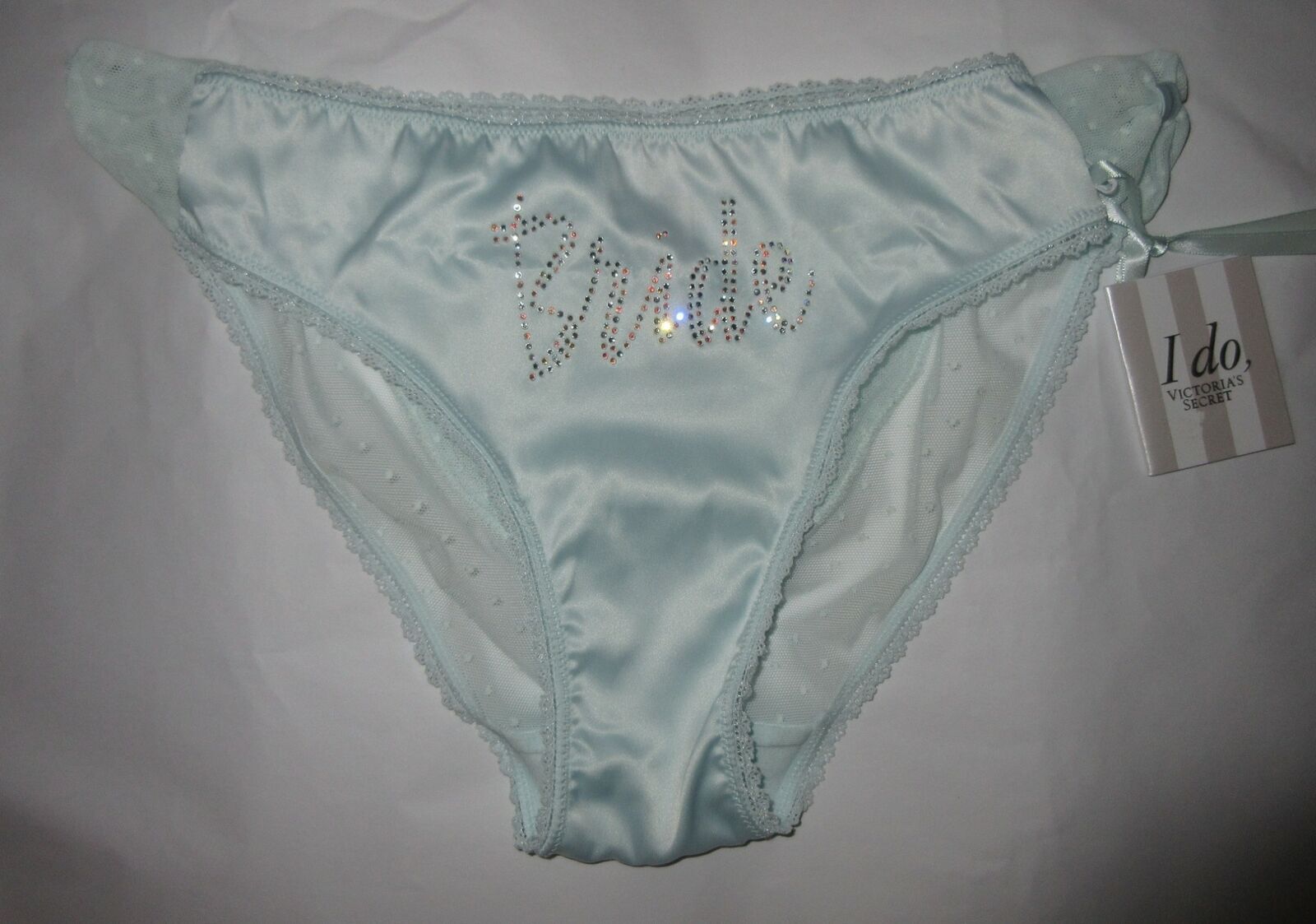 2016 Collection ~ VICTORIA’S SECRET Baby Blue BRIDE Bikini Panty NWT! ~ Small