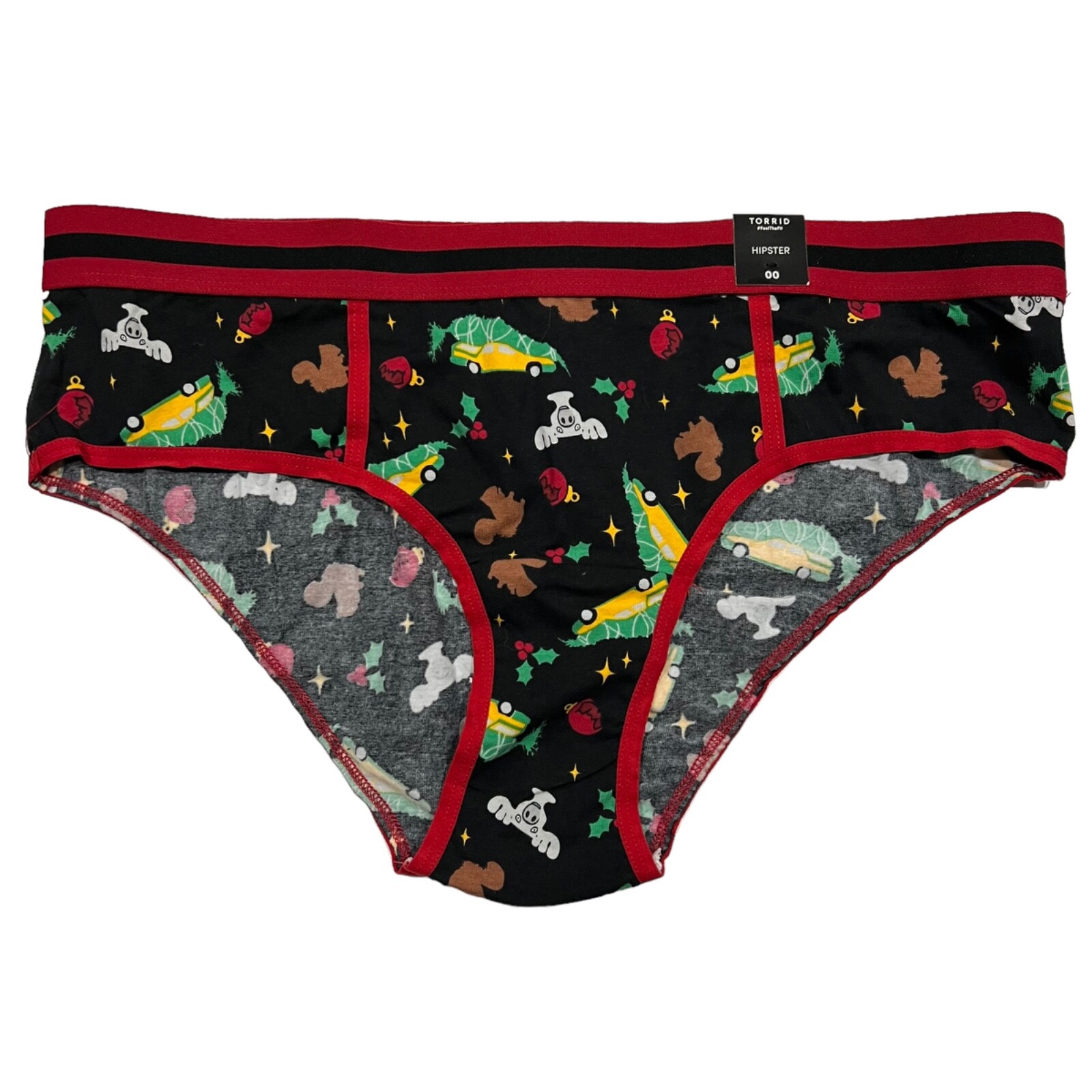 NWT TORRID Hipster Pantie 00X-0X-1X-2X-3X-4X Red Black Christmas Vacation Jersey