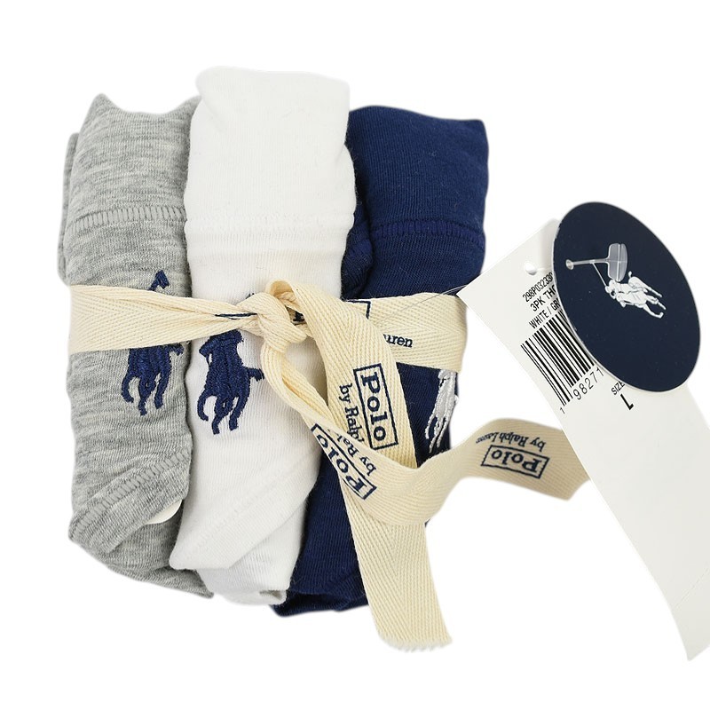 POLO RALPH LAUREN Womens 3 Pack Cotton Stretch Thong Underwear LARGE NWT