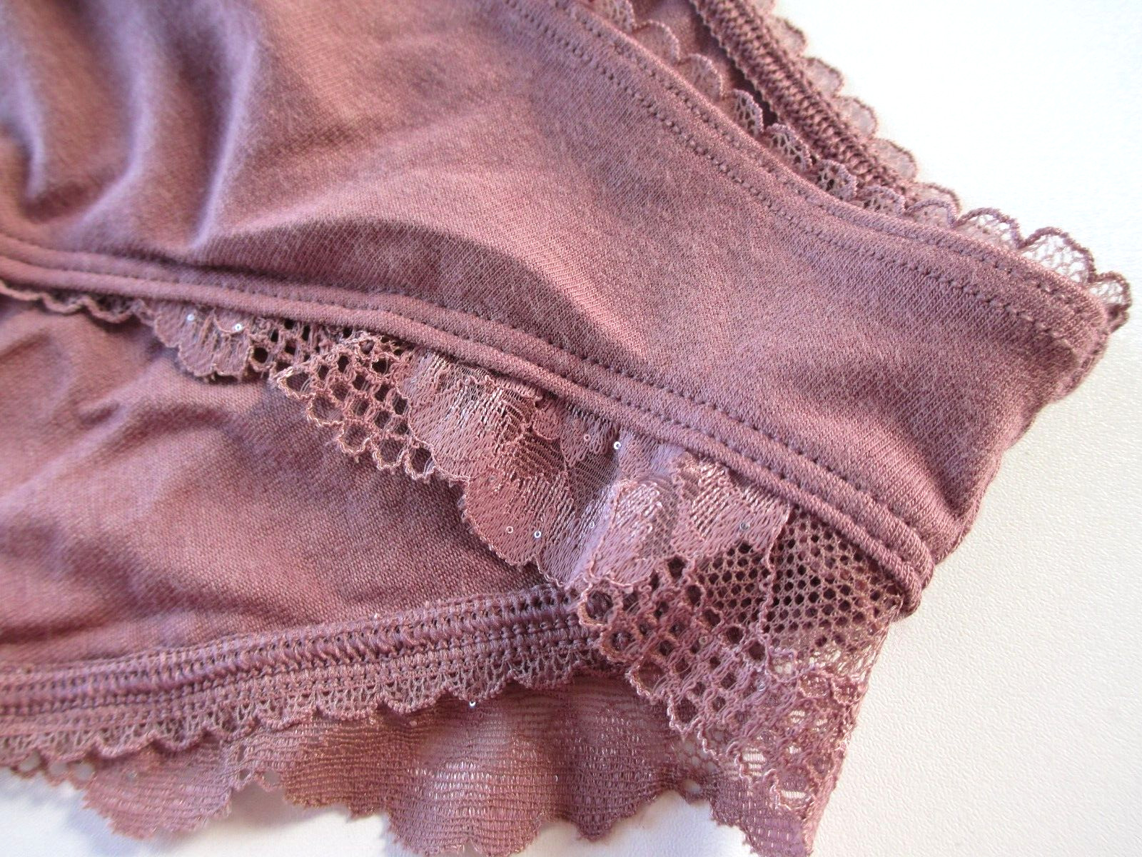 VICTORIA’S SECRET Cotton Bikini Panty S L XL Lace Trim NWT Vintage Rose VS