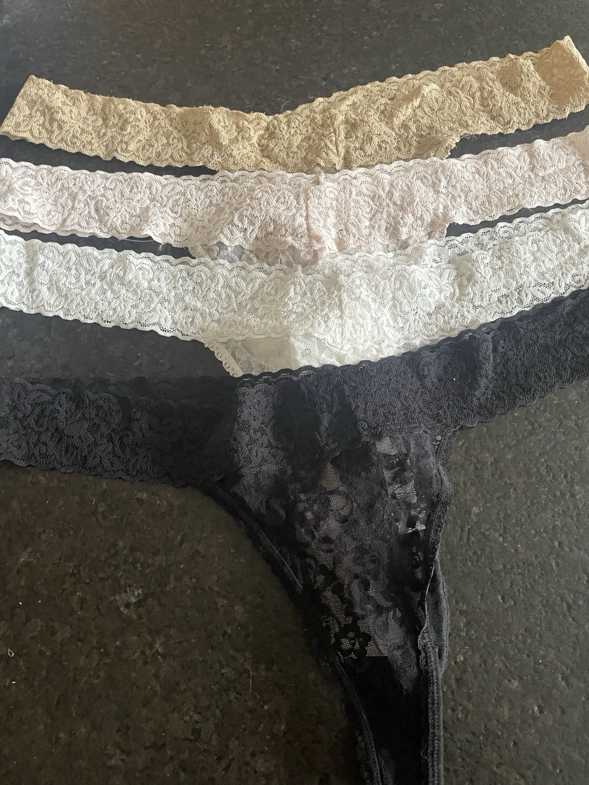 BP Nordstrom Black Nude White Pink Lace Thong 2XL 4 Pack