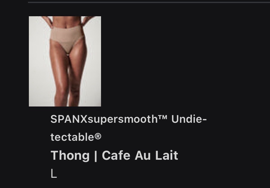 SPANXsupersmooth Undie-tectable Thong Size Large Cafe Au Lait NWT