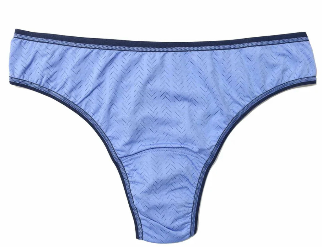Hanky Panky SMALL MoveCalm Natural Rise Thong NWOT Cool Water Blue