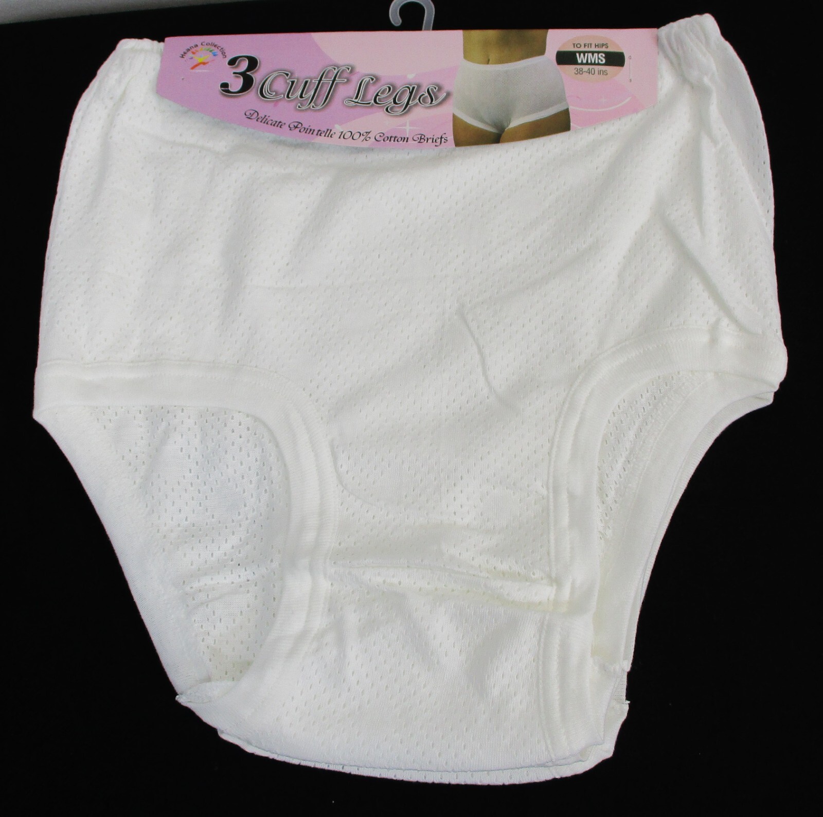Ladies 3 Pack 100% Cotton Full Mesh Mama Briefs Sizes:38-40″,42-44″,46-48″,50-52