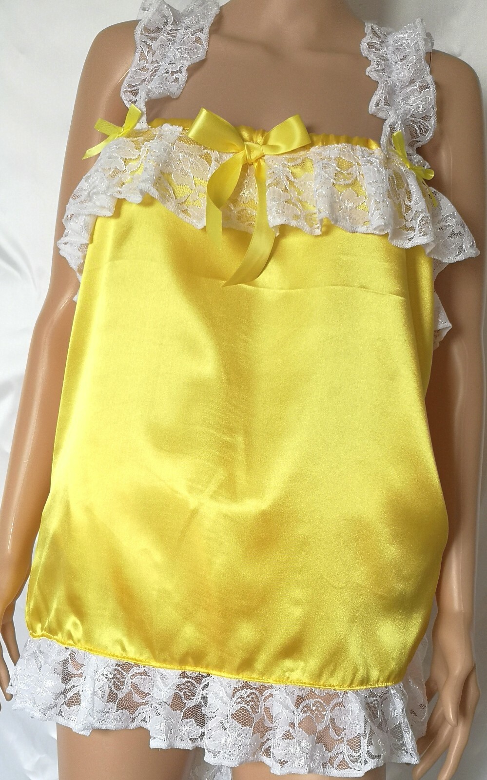 🌸MADE TO ORDER* “Satin Sissy” Camisole top with lace trims any size..any colour