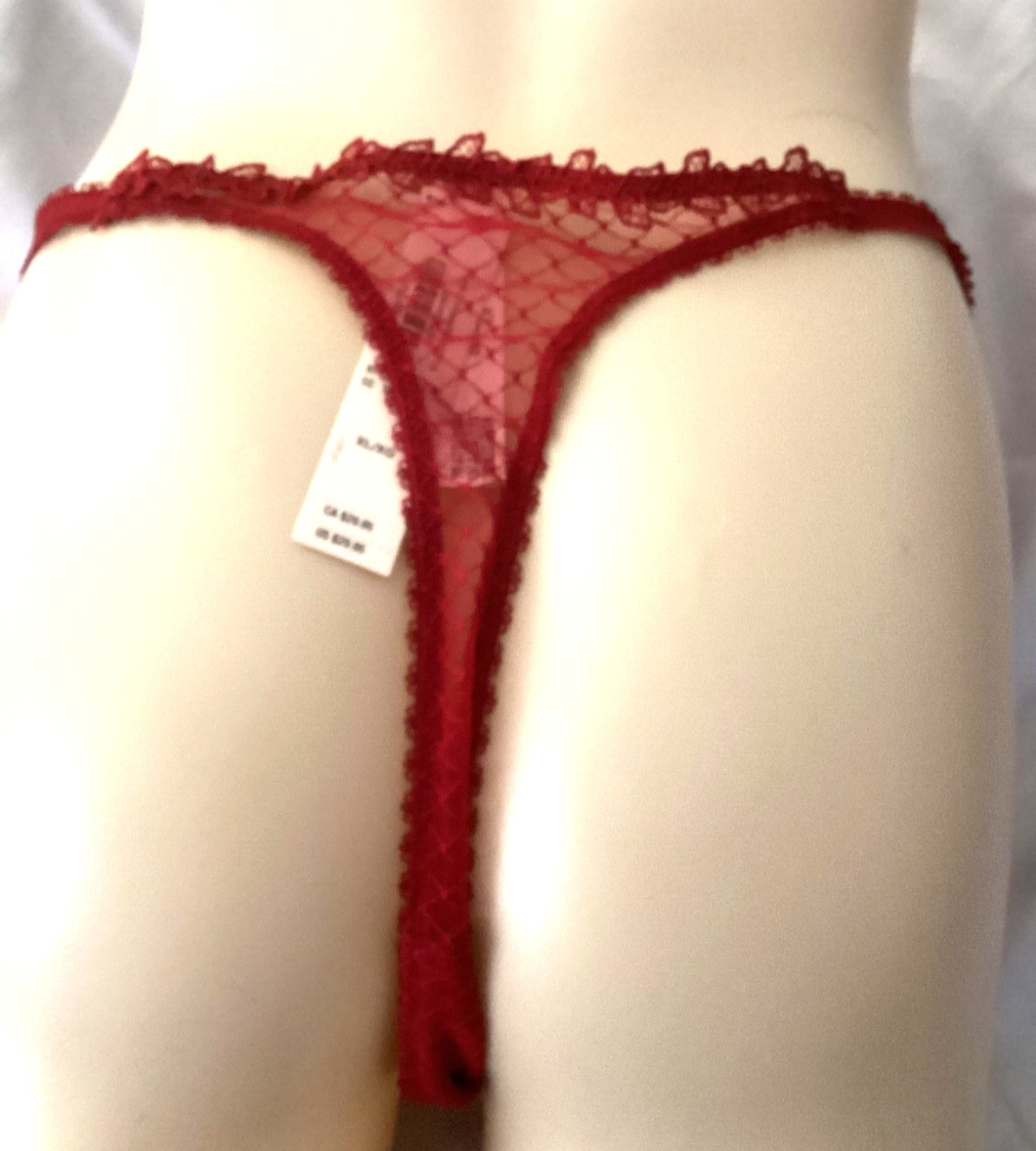 Victoria Secret Very Sexy Red Rose Adjustable Thong Red Lacquer size XL (GH404)