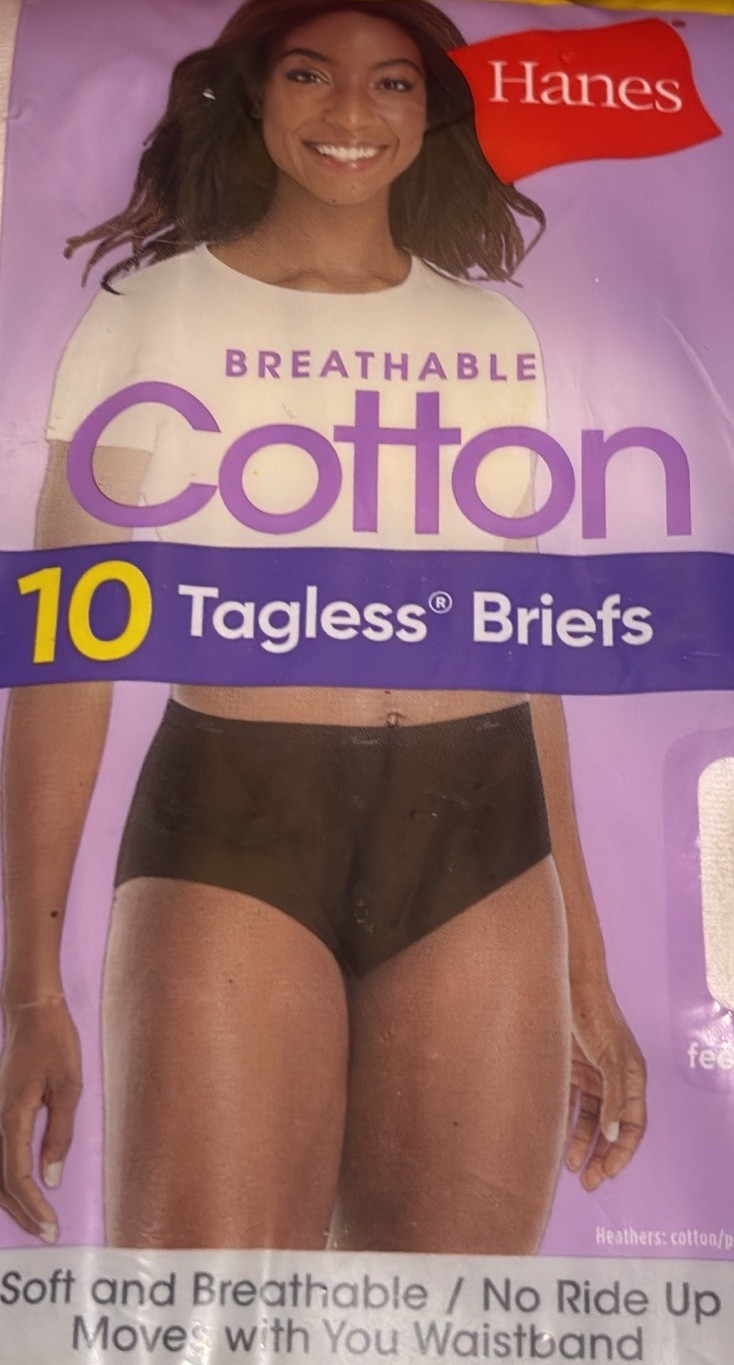 Hanes Womens 10-Pack Cotton Briefs Women’s Underwear Size 10/XL White