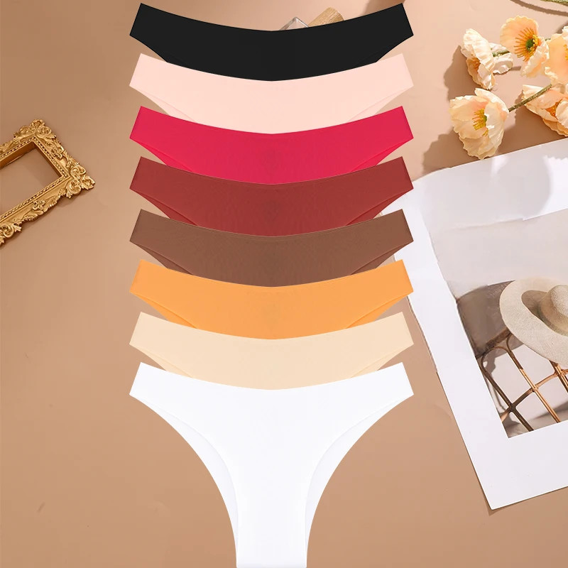 Seamless Thong Panties Women’s Low Rise Stretch Breathable Soft Underwear 8 Pcs