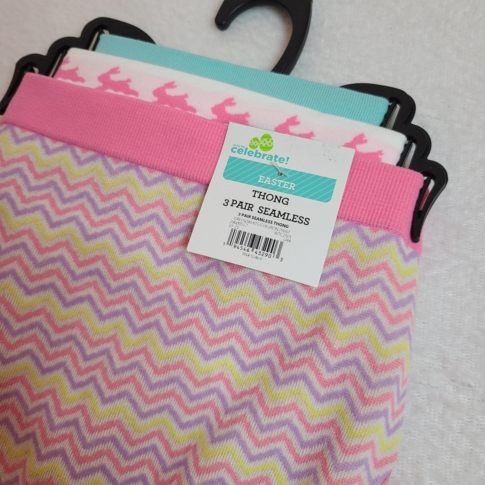Walmart 3pk Seamless Stretch Nylon Easter Thong Panties Size XL
