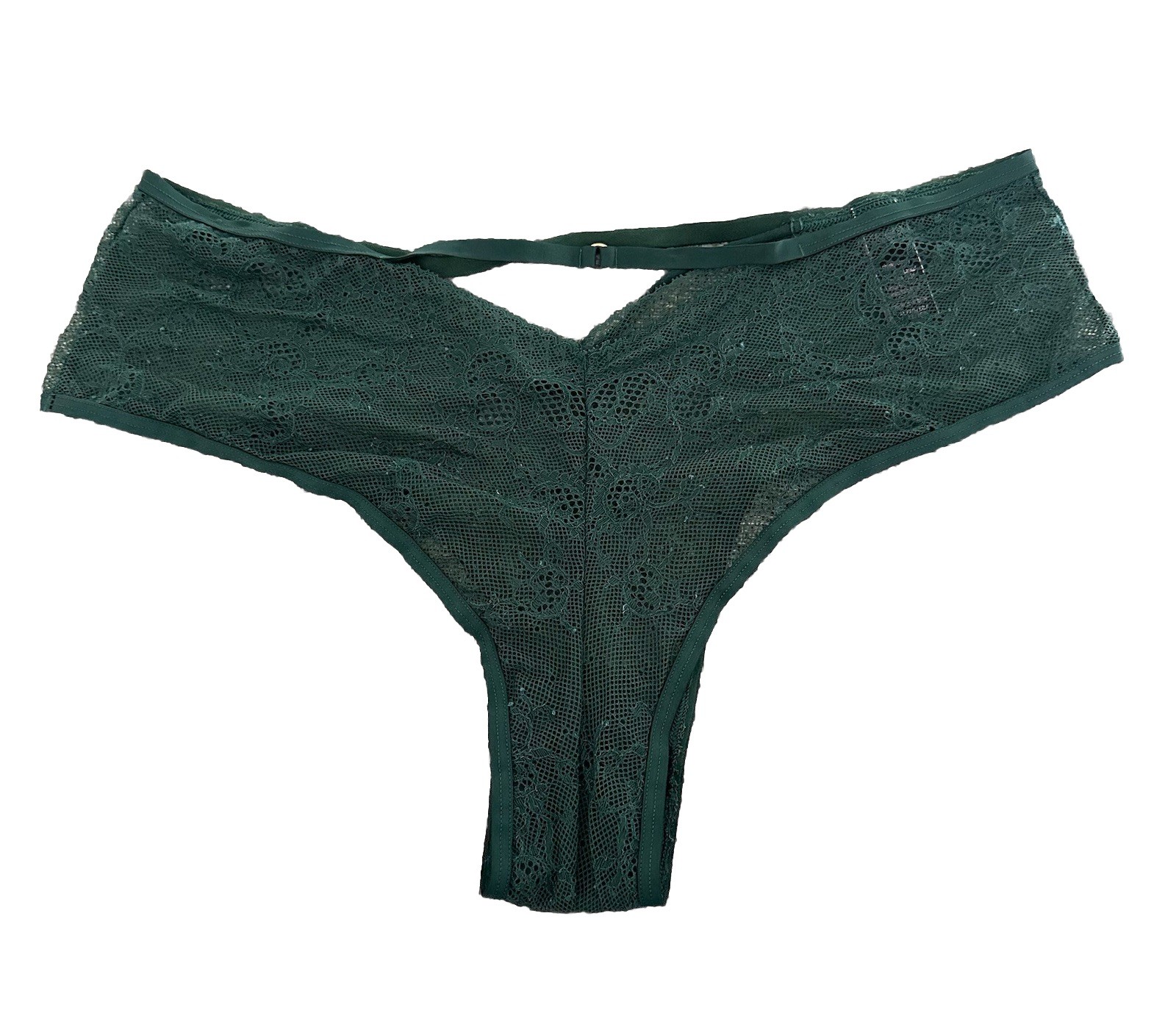 Victoria’s Secret Dark Green Lace Cheeky Panty Size XL NWT