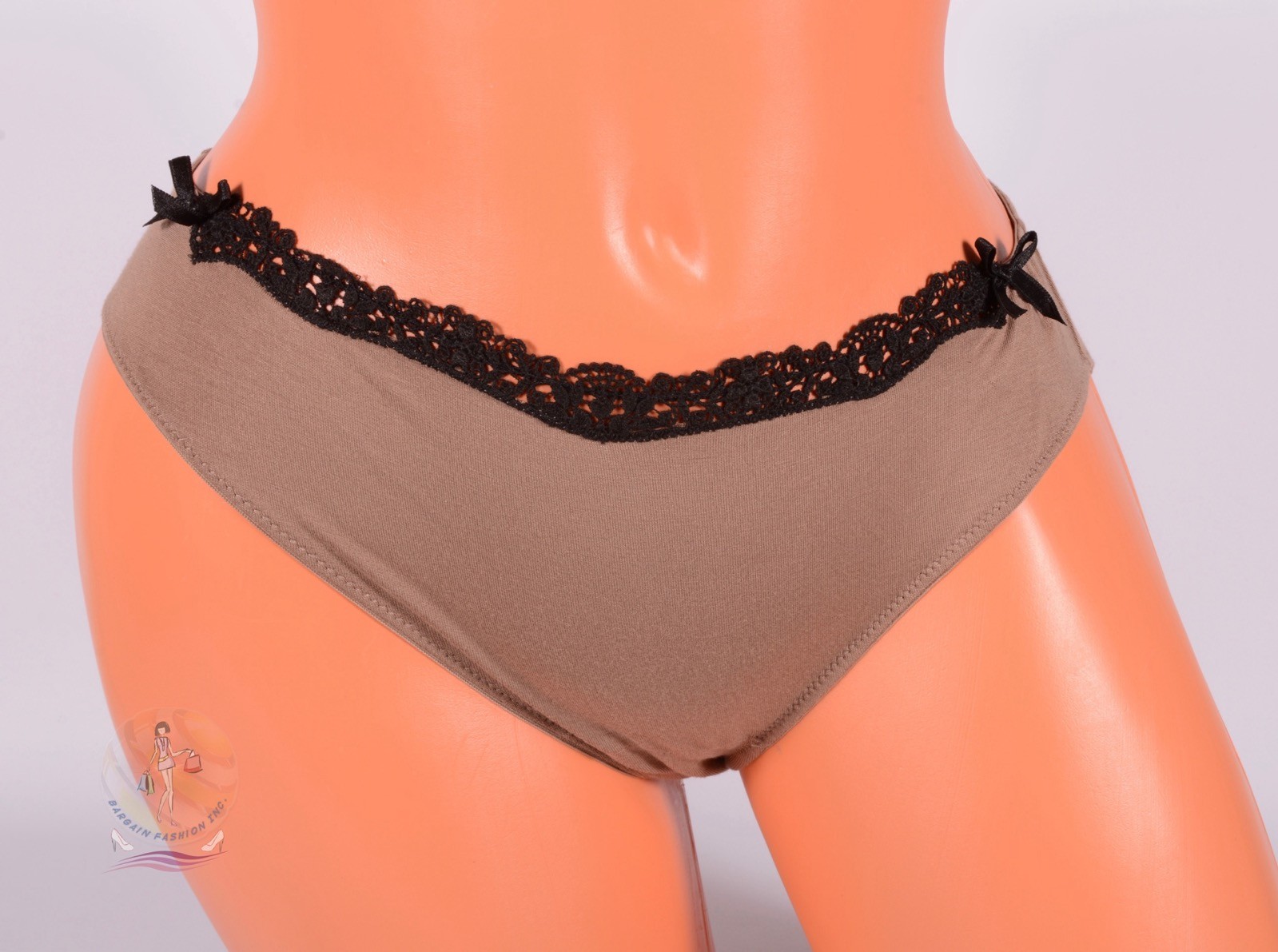 Christies Modal Front Top Embroidered Bikini Panty Coffee Sz L US /4 EU $135 NWT