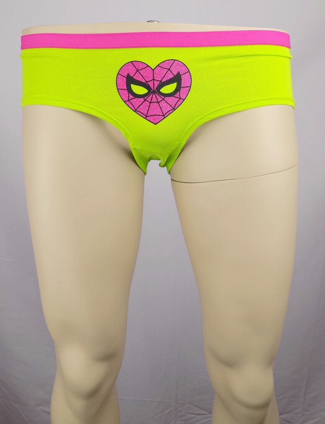 Spider Man Panties Women’s XS Green Glitter Logo Cotton Underwear New ST130