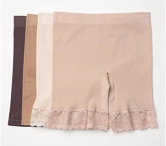 Breezies Seamless Smoothing Mid-Thigh Short Set of 4-Nude-2X-NEW-A374503