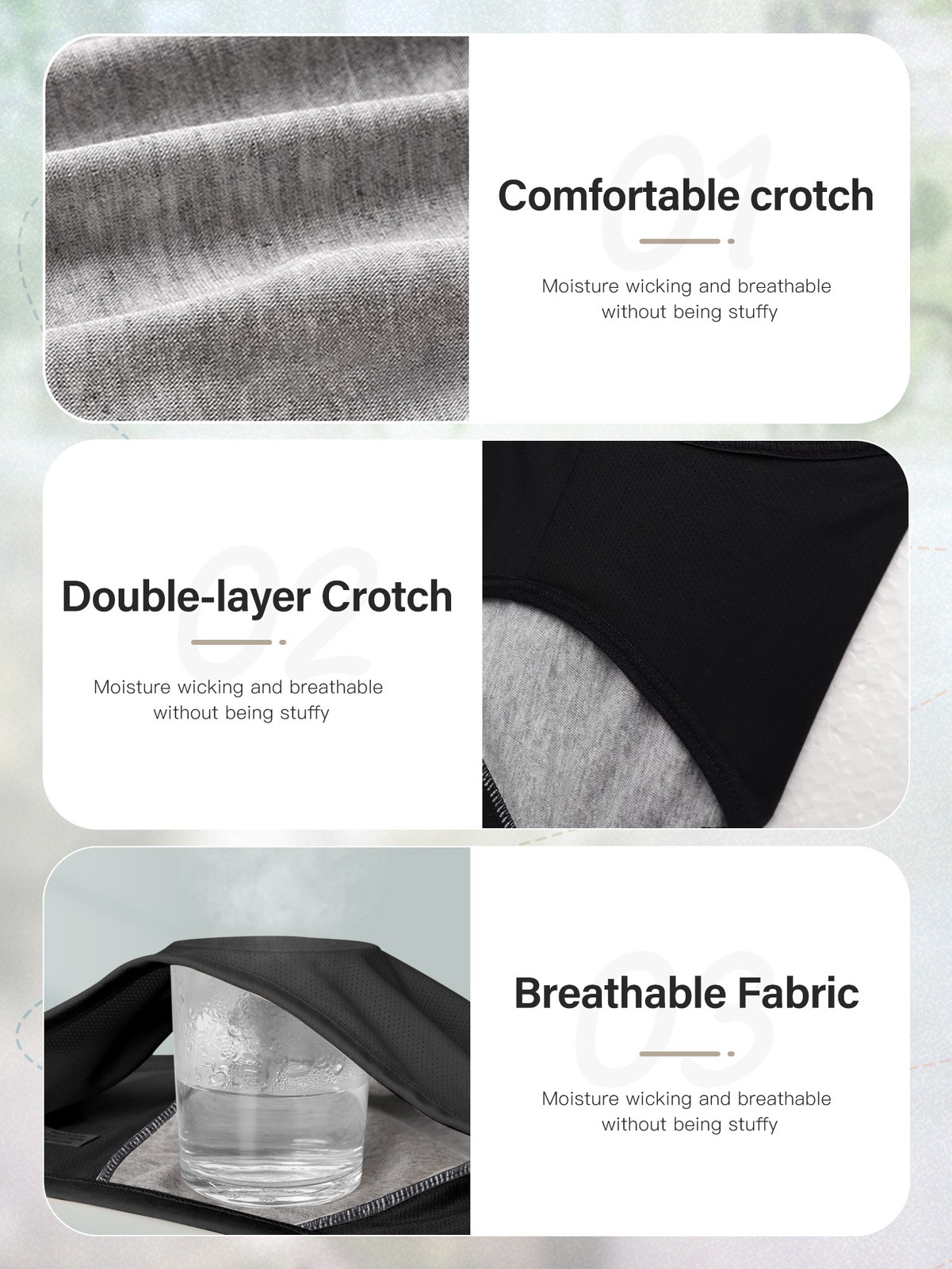 4Pack Waterproof Lady Pant Knickers Breathable Reusable Period Panties Underwear