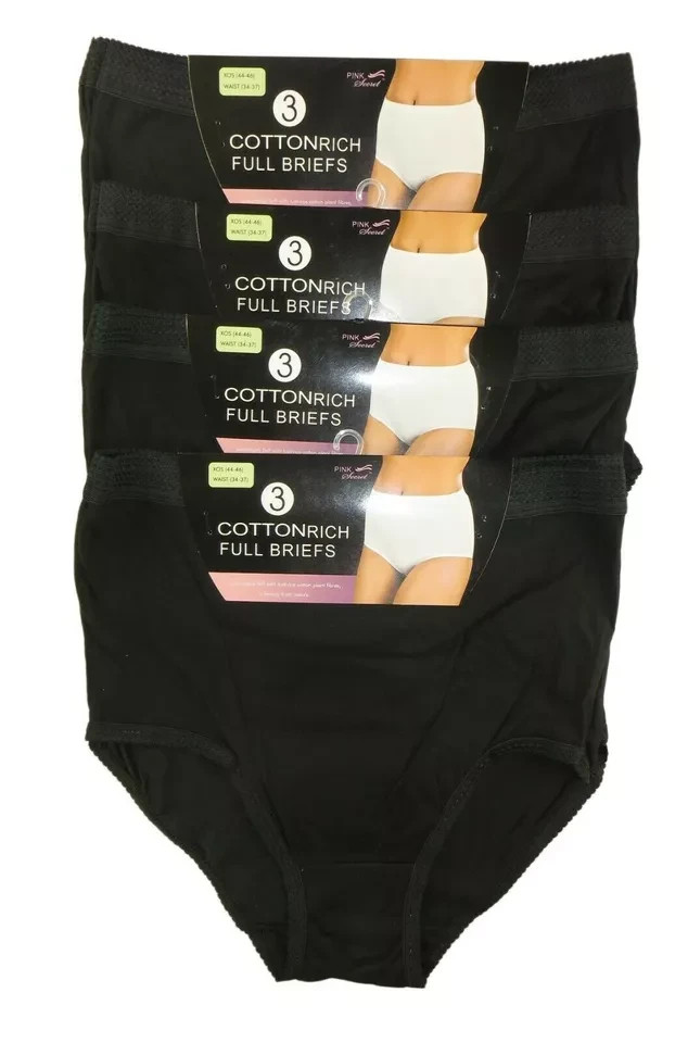 6 ,12X Women’s Briefs 100% Cotton Maxi Full Comfort Fit Underwear Size 10-24 UK