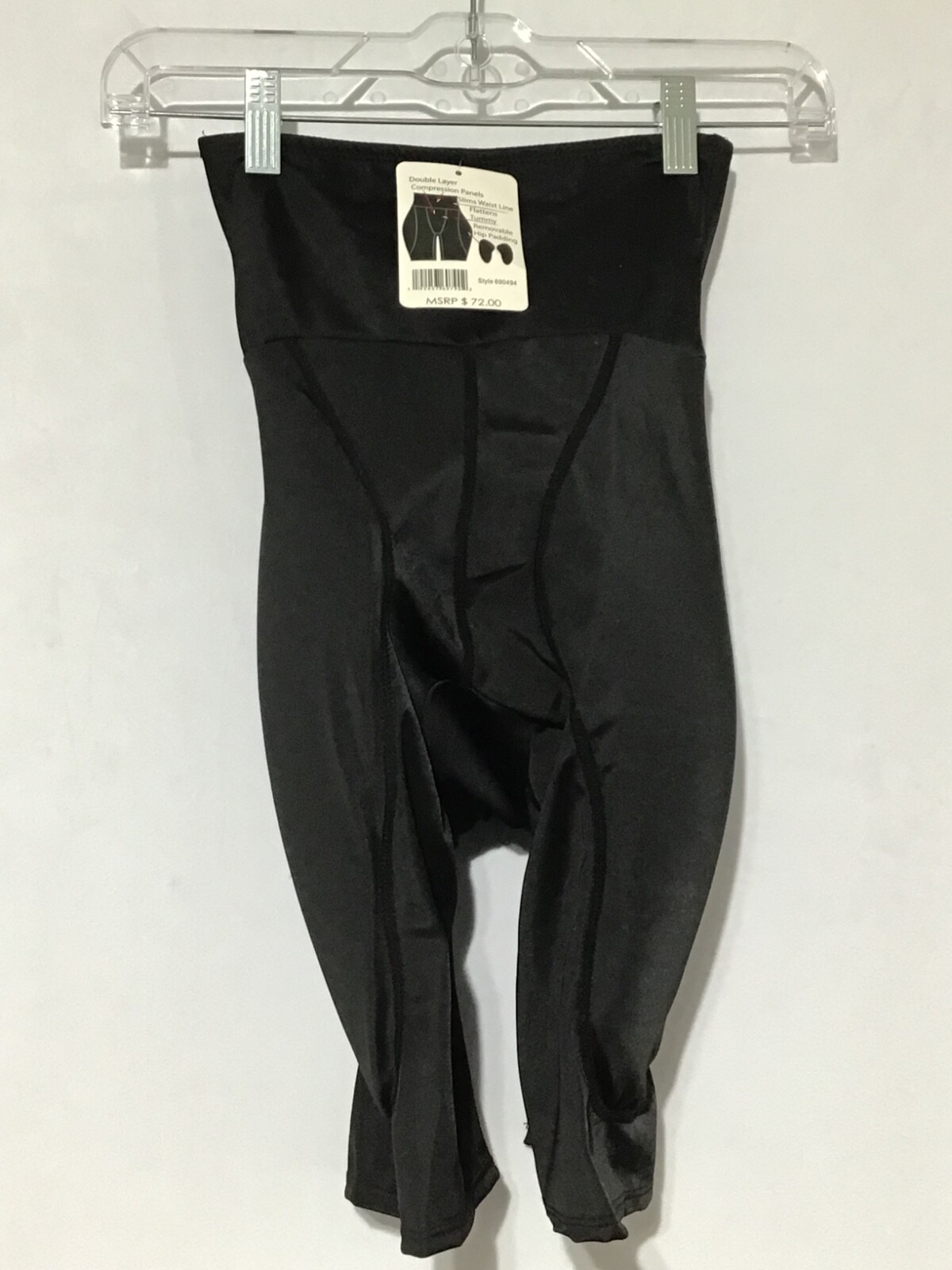 Curve Necessities Hip Enhancer XS High Waist Padded Tummy Control Panties Black