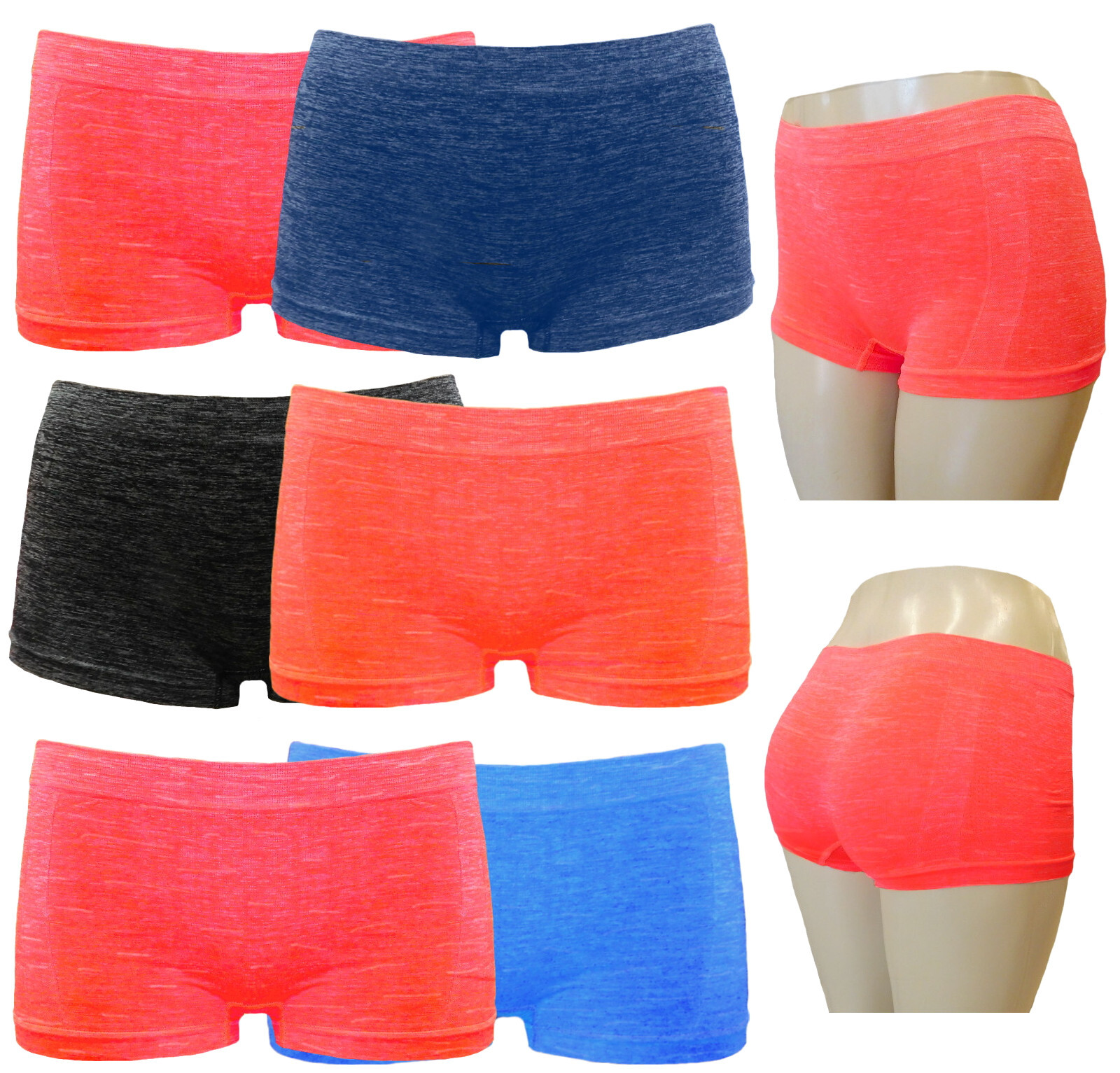 6 BOXER SHORT SEAMLESS BOYSHORTS UNDERWEAR WOMEN PANTIES TIGHT LYKRA