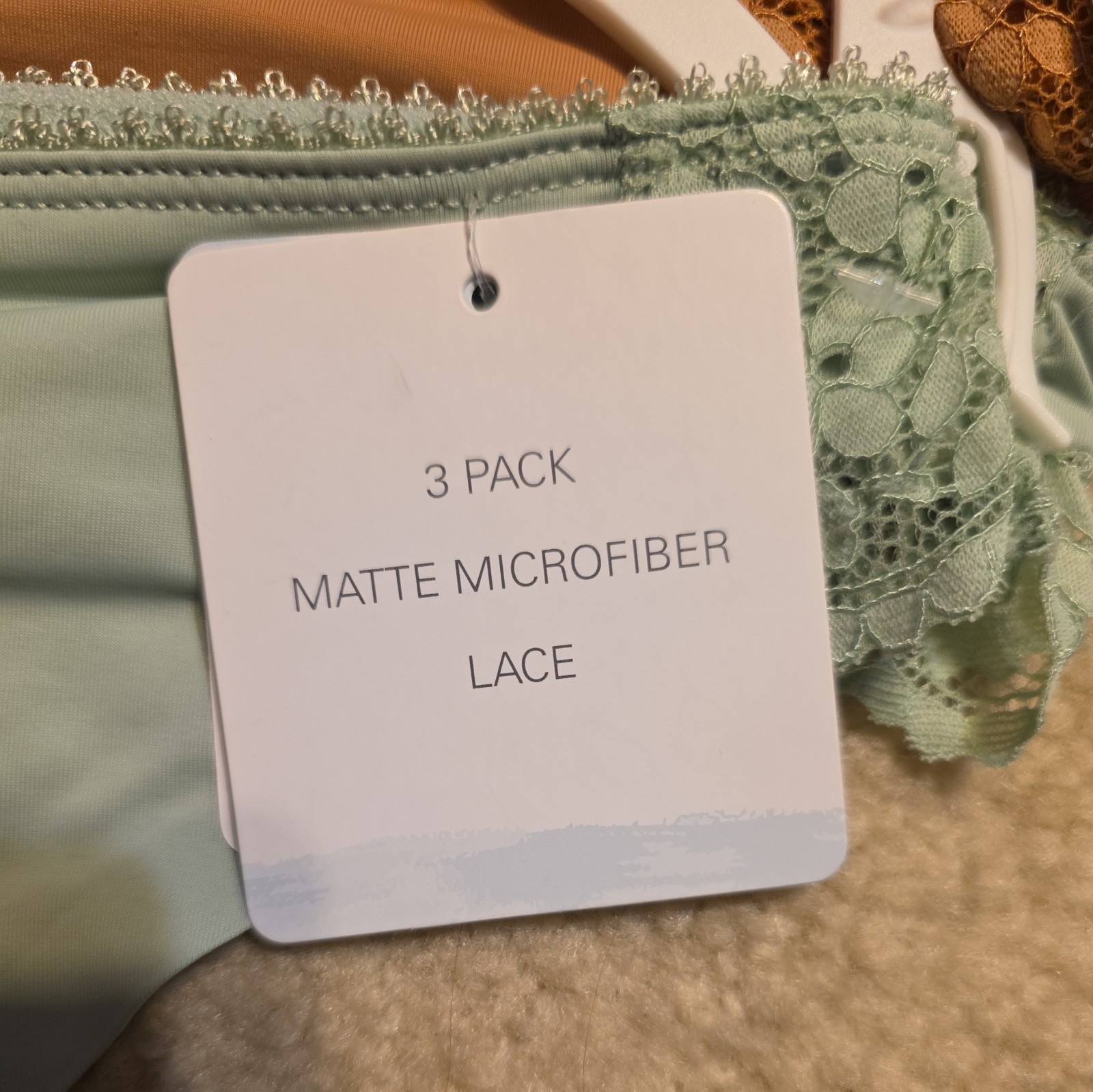 Womens Tranquil & True 3 pack Lace & Microfiber Thong Panties Size Small NWT