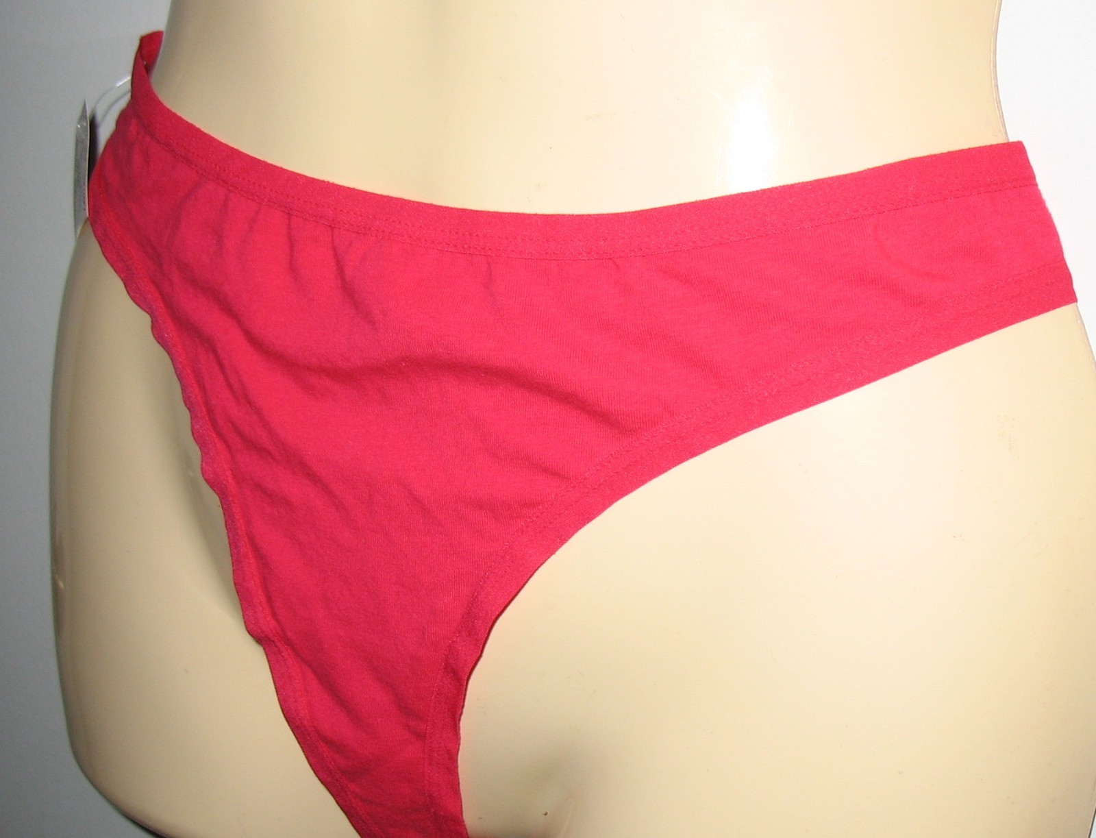 NO BOUNDARIES – NEW -7 LARGE – DEEP PINK -COTTON STRETCH THONG PANTY