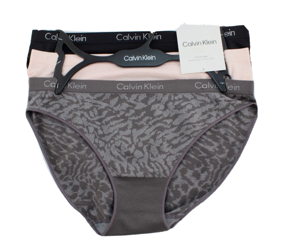 CALVIN KLEIN Bikini Size M 3 Pairs Multi-Colors Comfort Women Bikinis RETAIL $33