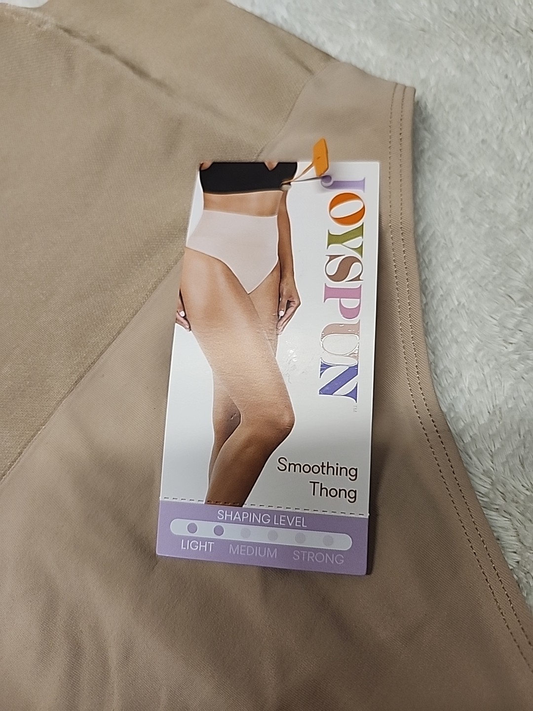 NWT Joyspun Women’s Shapewear Everyday Smoothing Thong Size Medium Adore Tan