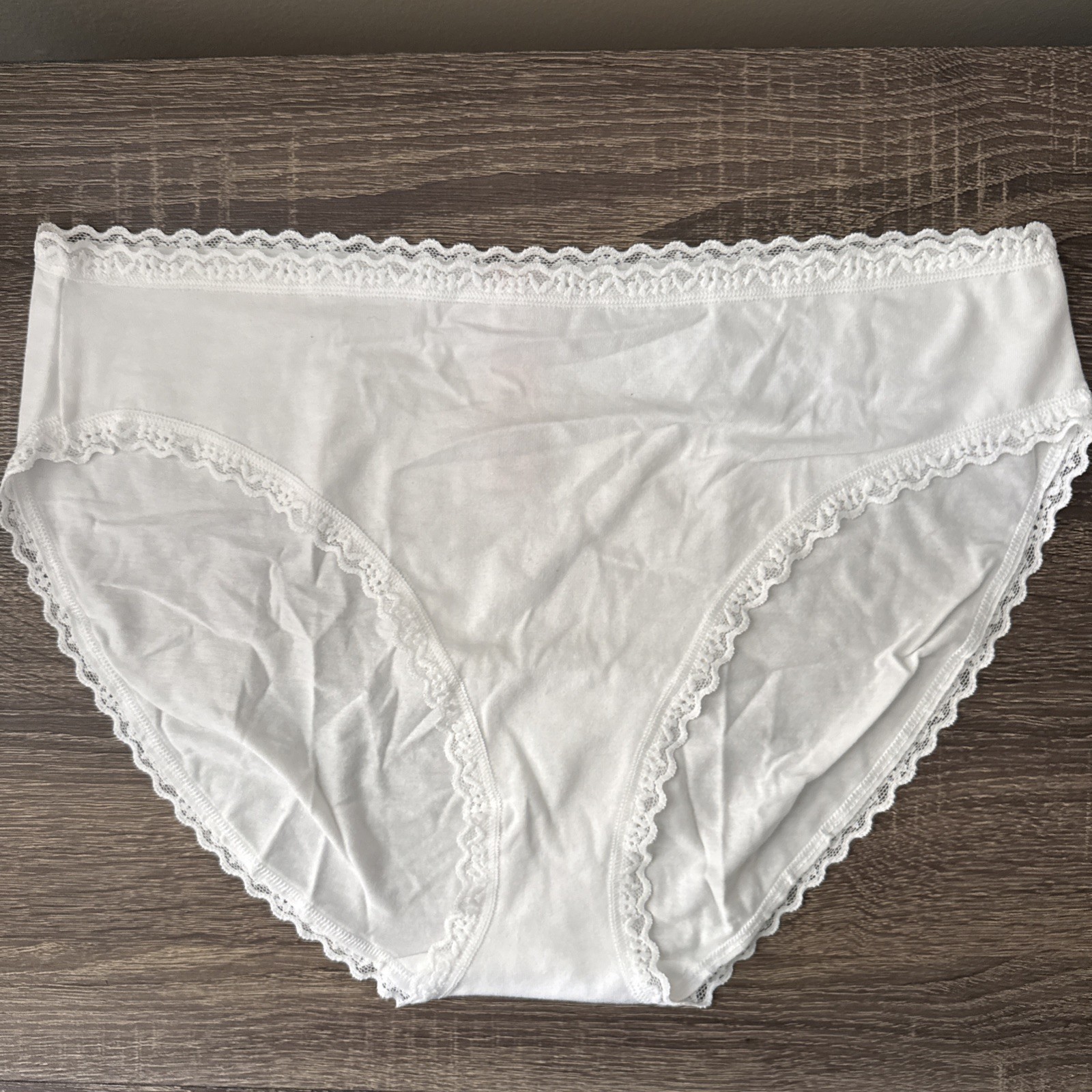 Victoria’s Secret Xl White Lace Trim Brief Panties