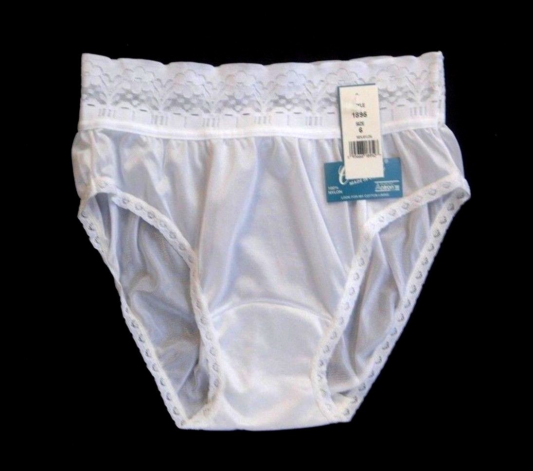 Carole 100% Nylon Wide Embroidery Lace Band White Bikini Size 5/Small