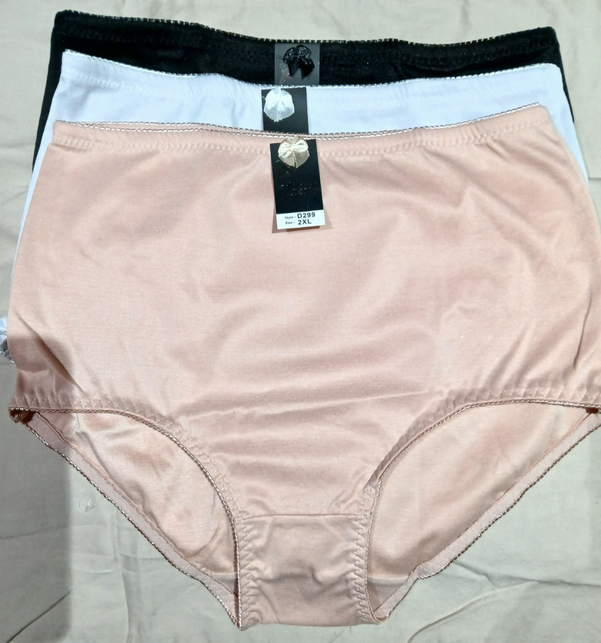 3NWT WAKOII WOMEN’S COTTON BRIEF STRETCH PANTY UNDERWEAR BEIGE, WHITE, BLACK 3XL