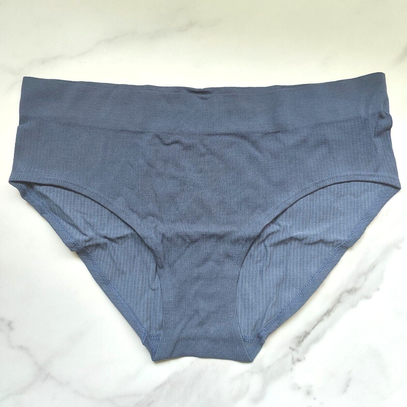 Soma Seamless Aloe Ribbed Hipster Panty Storm Clouds SZ S/M