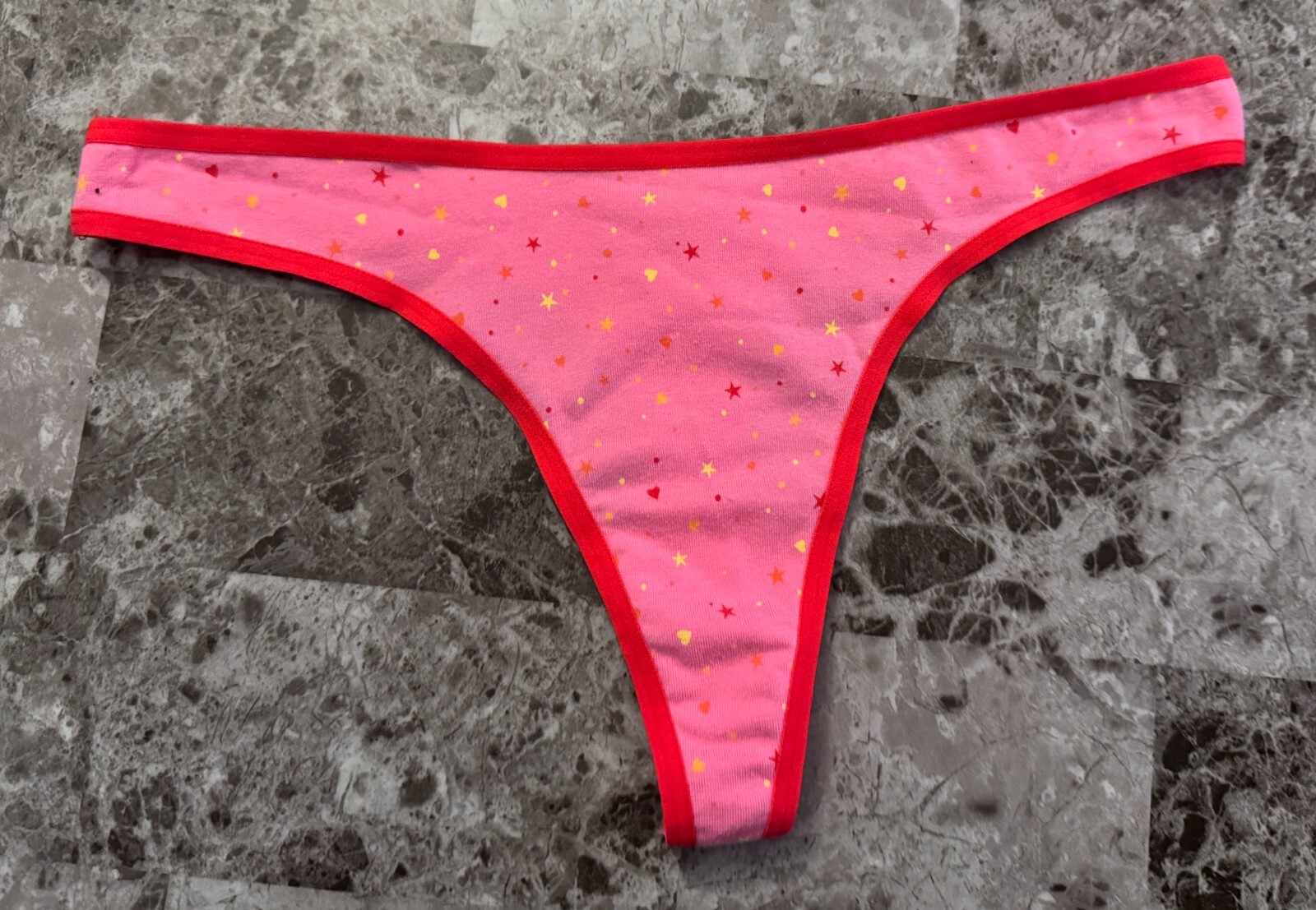 NWT VICTORIA’S SECRET PINK S HEART STAR POLKA DOT VINTAGE RARE THONG PANTIES
