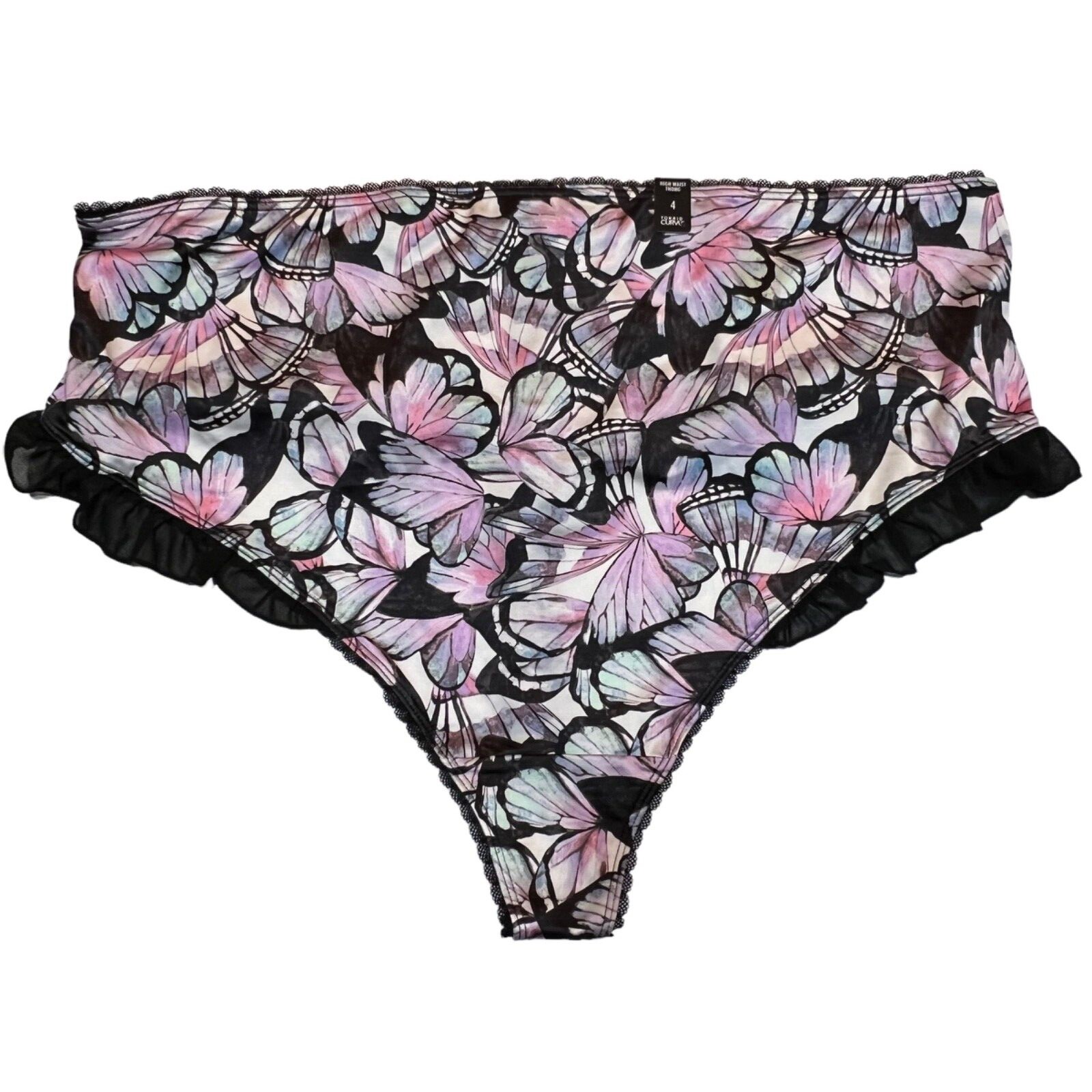 NWT TORRID High Waist Thong Pantie 0X-1X-2X-3X-4X Silky Lace Black Pink