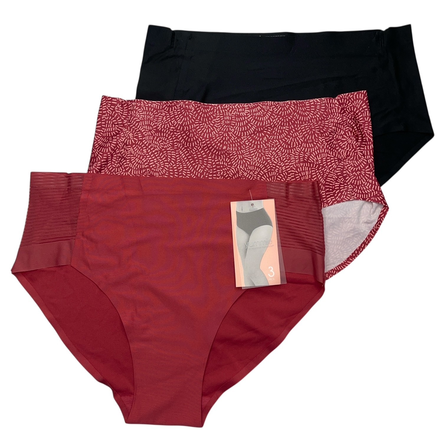 Yummie Bonded Brief Panties No Show Smooth Comfort 3 Pair Non Shaping Underwear