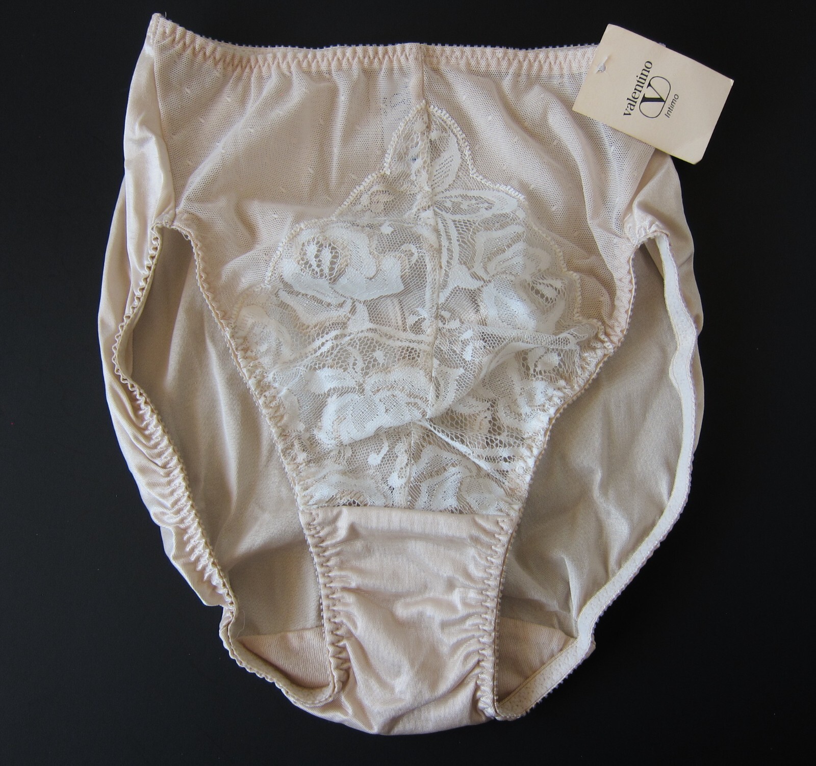 NEW Valentino Intimo VTG 90s Sheer Silky High Cut Brief Panty SMALL
