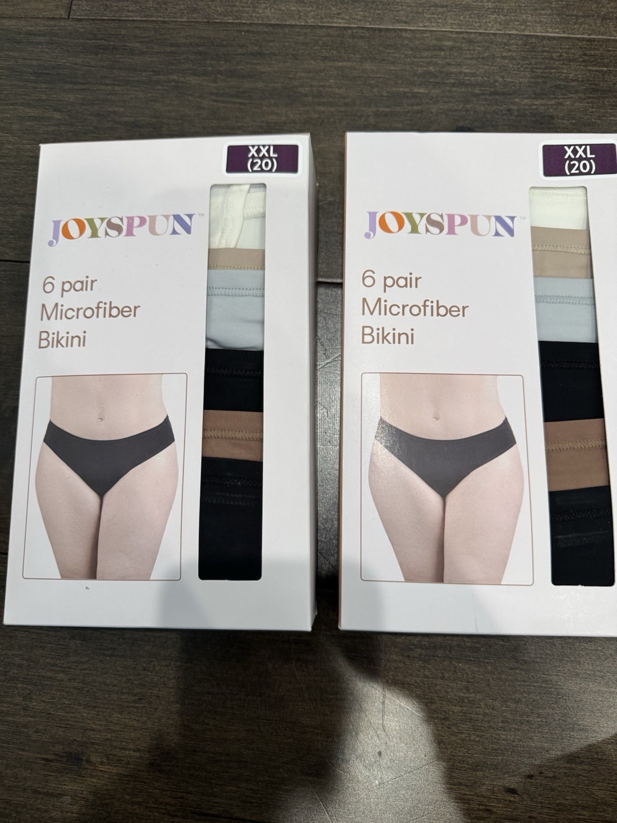 2X Joyspun Women’s 6 Each Pack Microfiber Bikini Panties NIB SZ XXL Super Soft