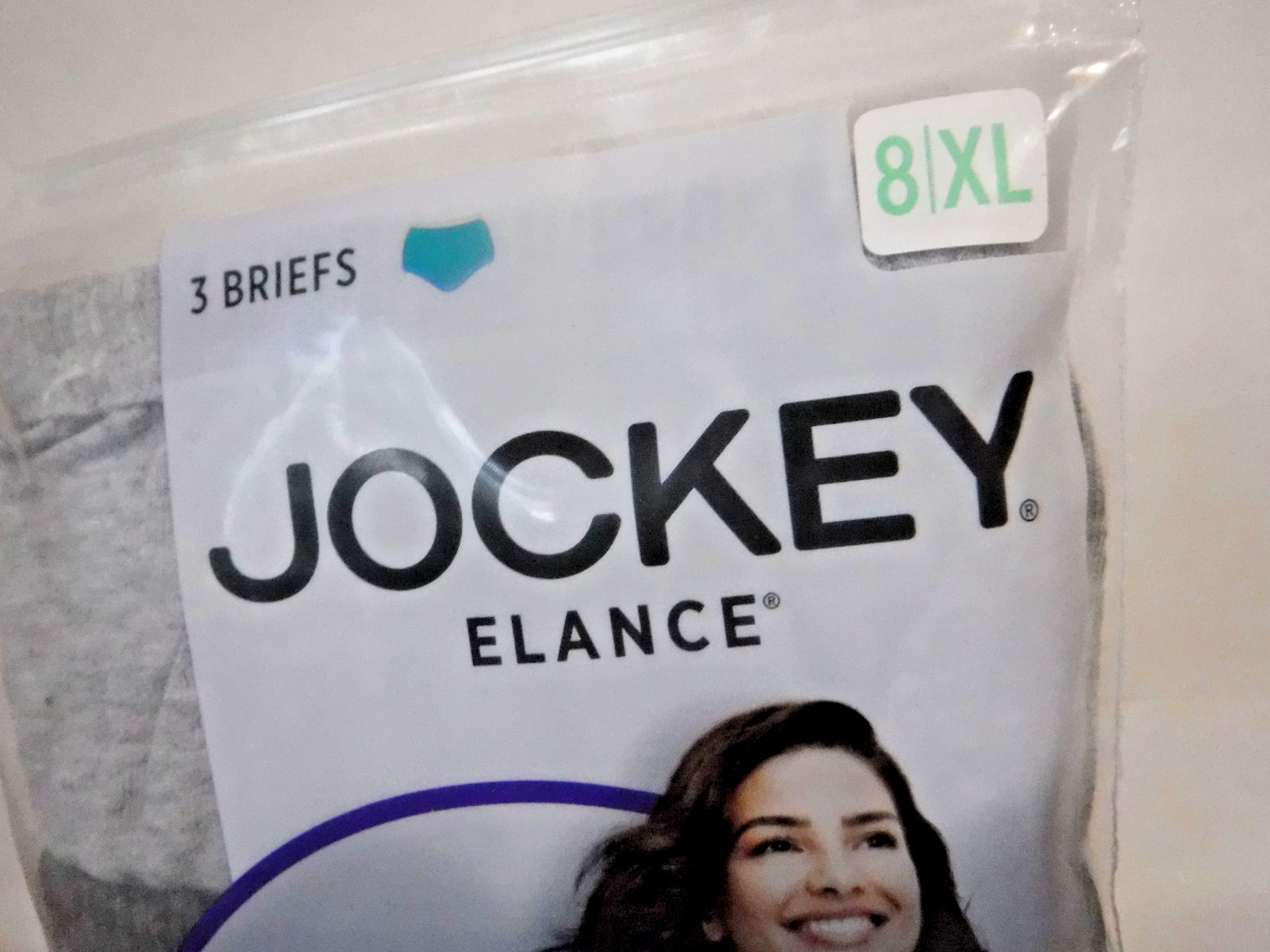 Jockey 3 Briefs Panties Cotton waistband 1486 Gray mix sz 8 XL 100% cotton
