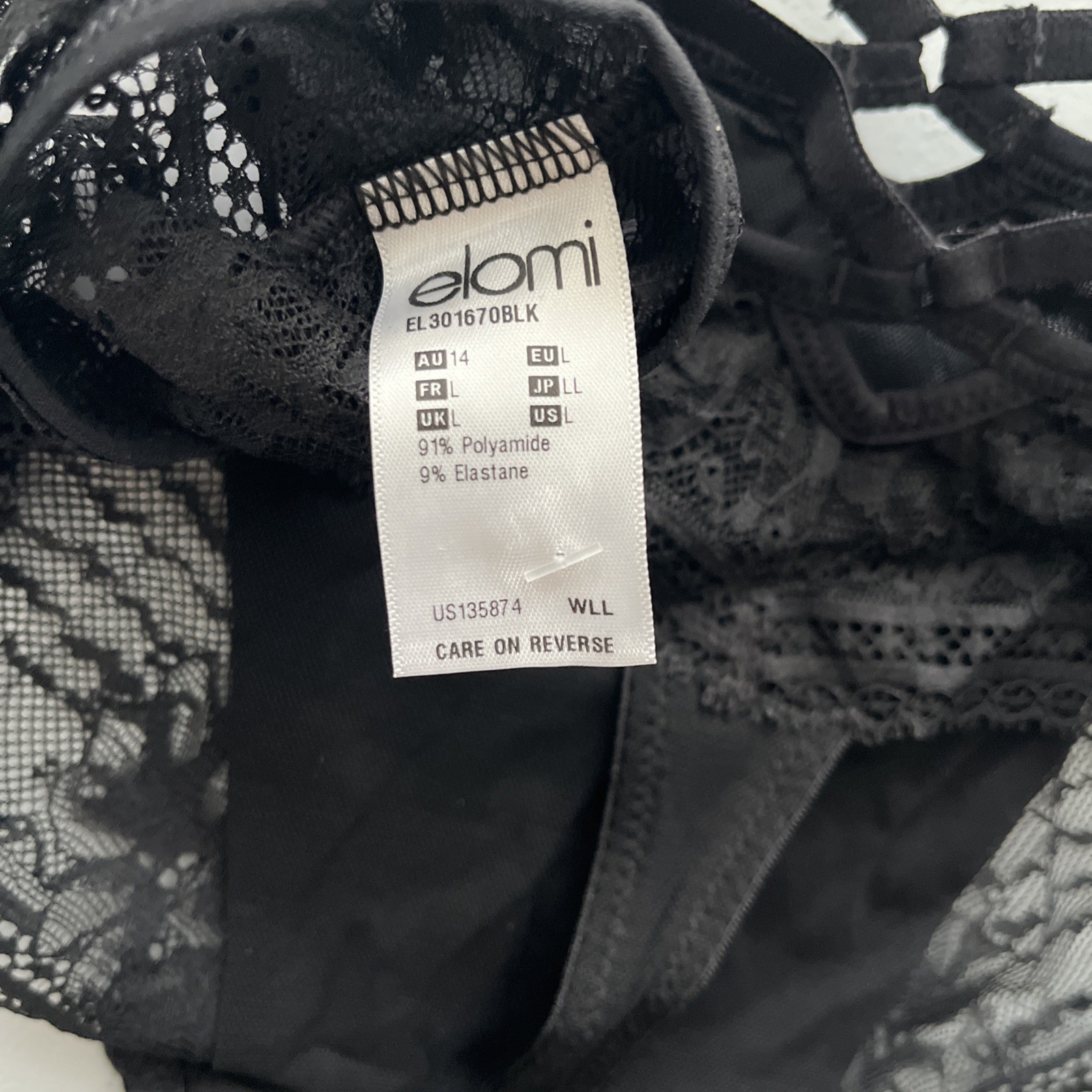Elomi Women’s Large Kendra Thong Underwear Black