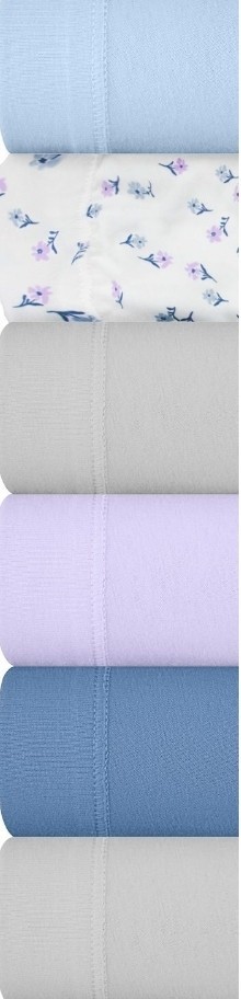 SZ 9 Fruit of the Loom SIGNATURE LOW-RISE 6PK 94%Cot/6%Span Evening Sky + Gift