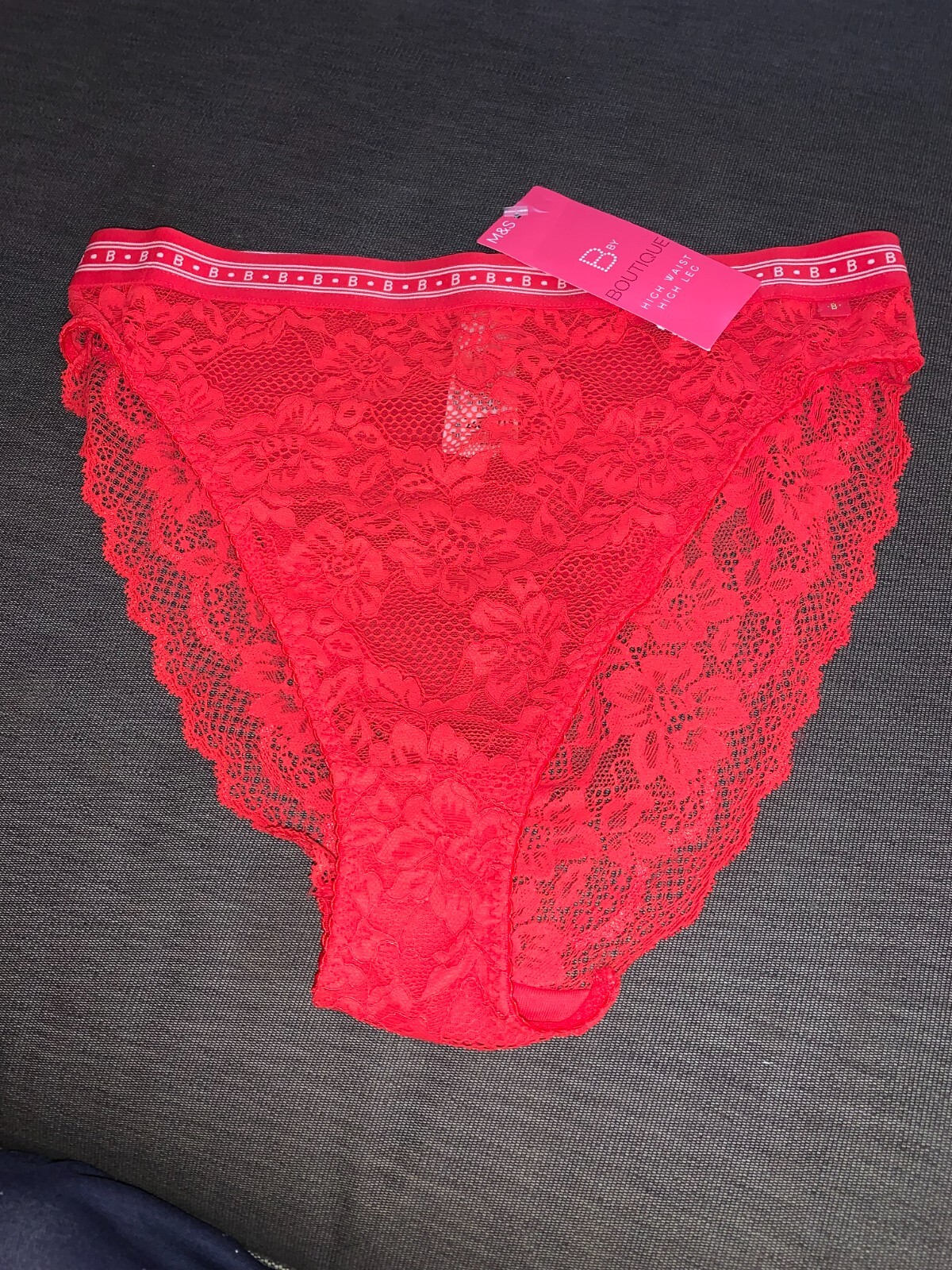 M&S Briefs B by Boutique Lace XS (4-6) XL (20-22) Red BNWT