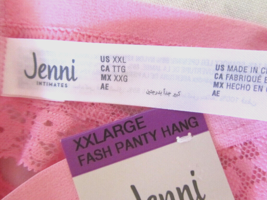 NWT Lot of 2 Jenni Intimates Size XXL Lace Thong Panties Cali Pink Animal Print!