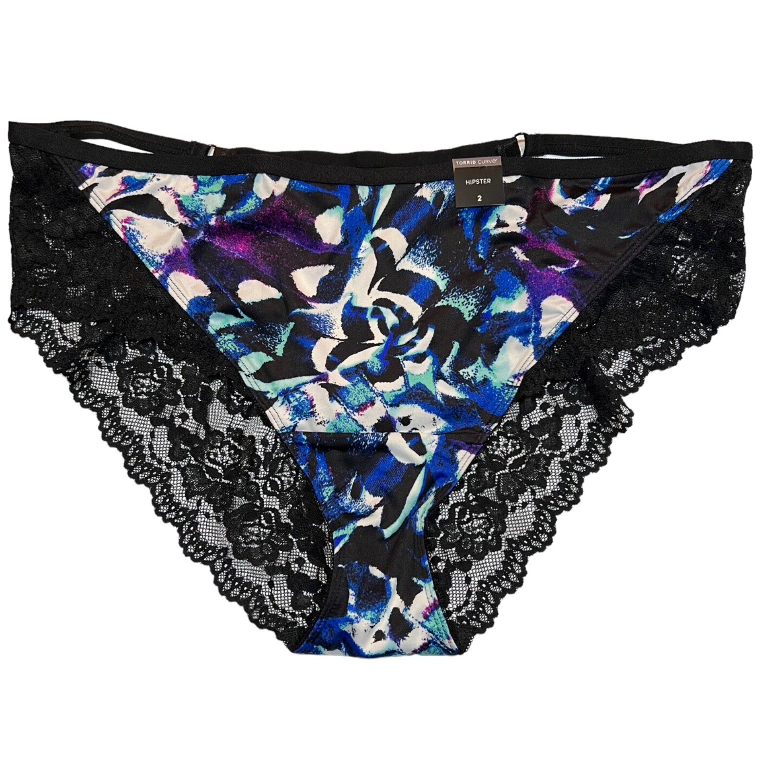 NWT TORRID Hipster Pantie Sz 0X-1X-2X-3X-4X Black Lace Back Silky Purple Blue