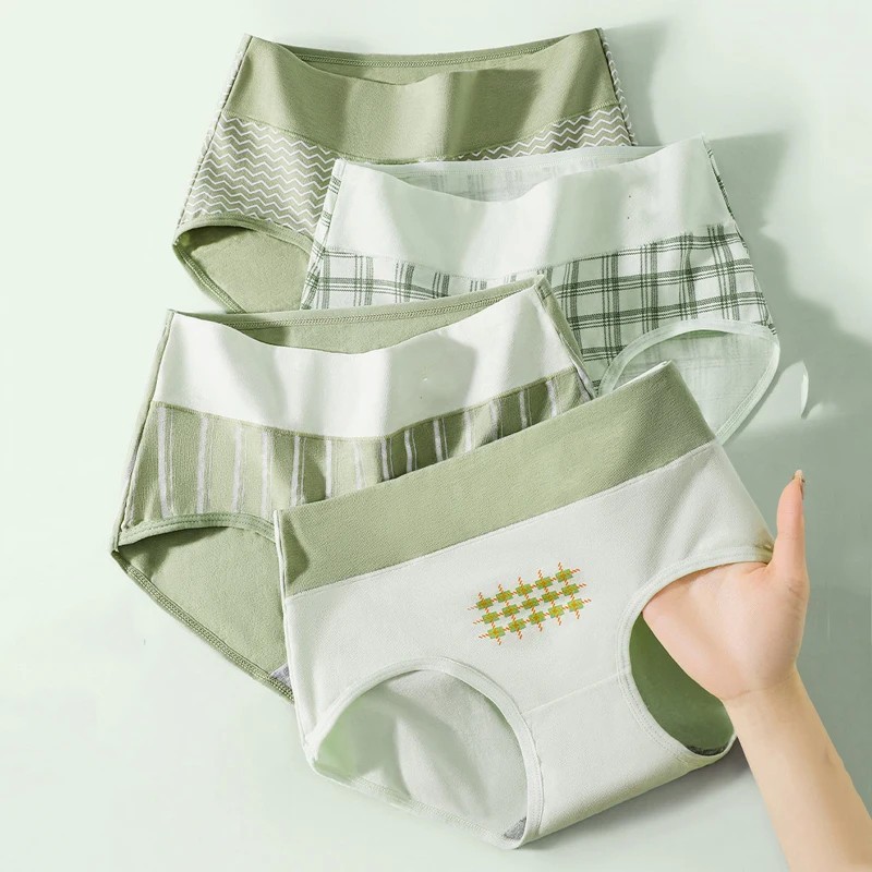 Women 4Pcs Incontinence Underwear Leak-Proof Panties Cotton Brief Washable