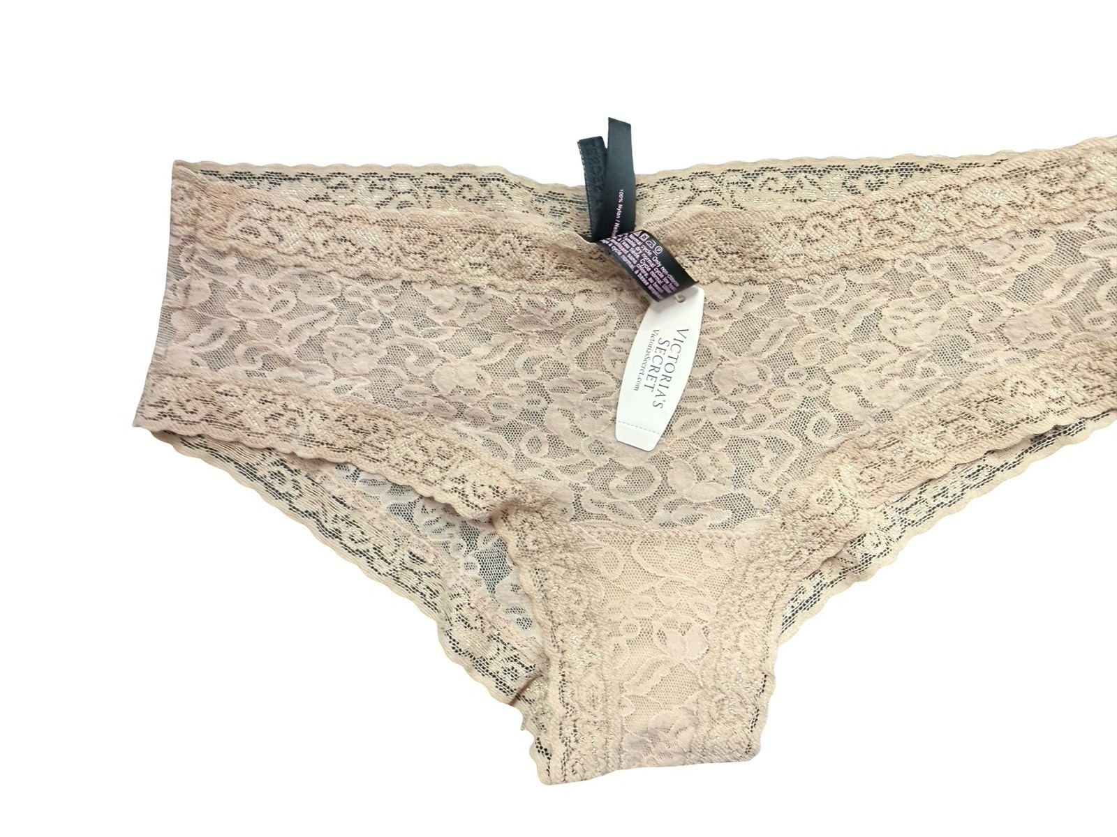 NEW Victoria’s Secret THE LACIE Tan Lace Cheeky Panty Size medium