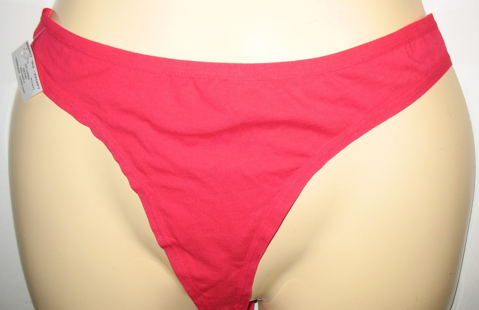 NO BOUNDARIES – NEW -7 LARGE – DEEP PINK -COTTON STRETCH THONG PANTY