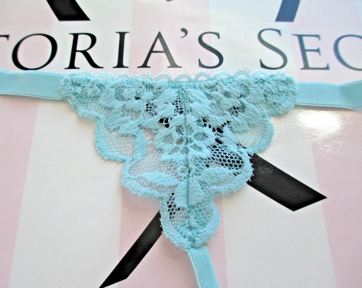 VICTORIA’S SECRET Cotton V-String Thong Panty S M L XL Blue NWT VS FREE SHIP 4+