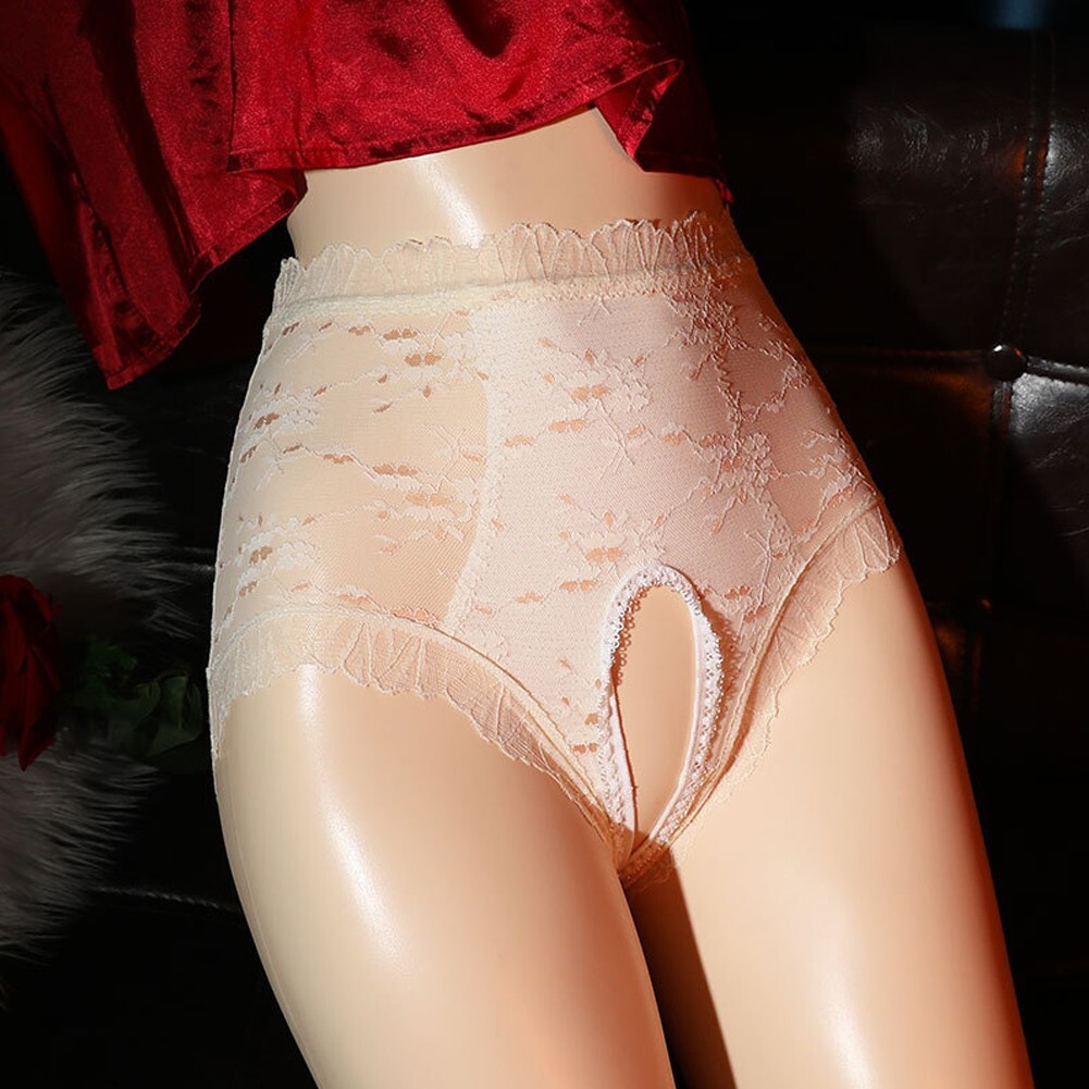 Women Sexy Lace Briefs Crotchles Panties G-string Thongs Lingeries Underwear