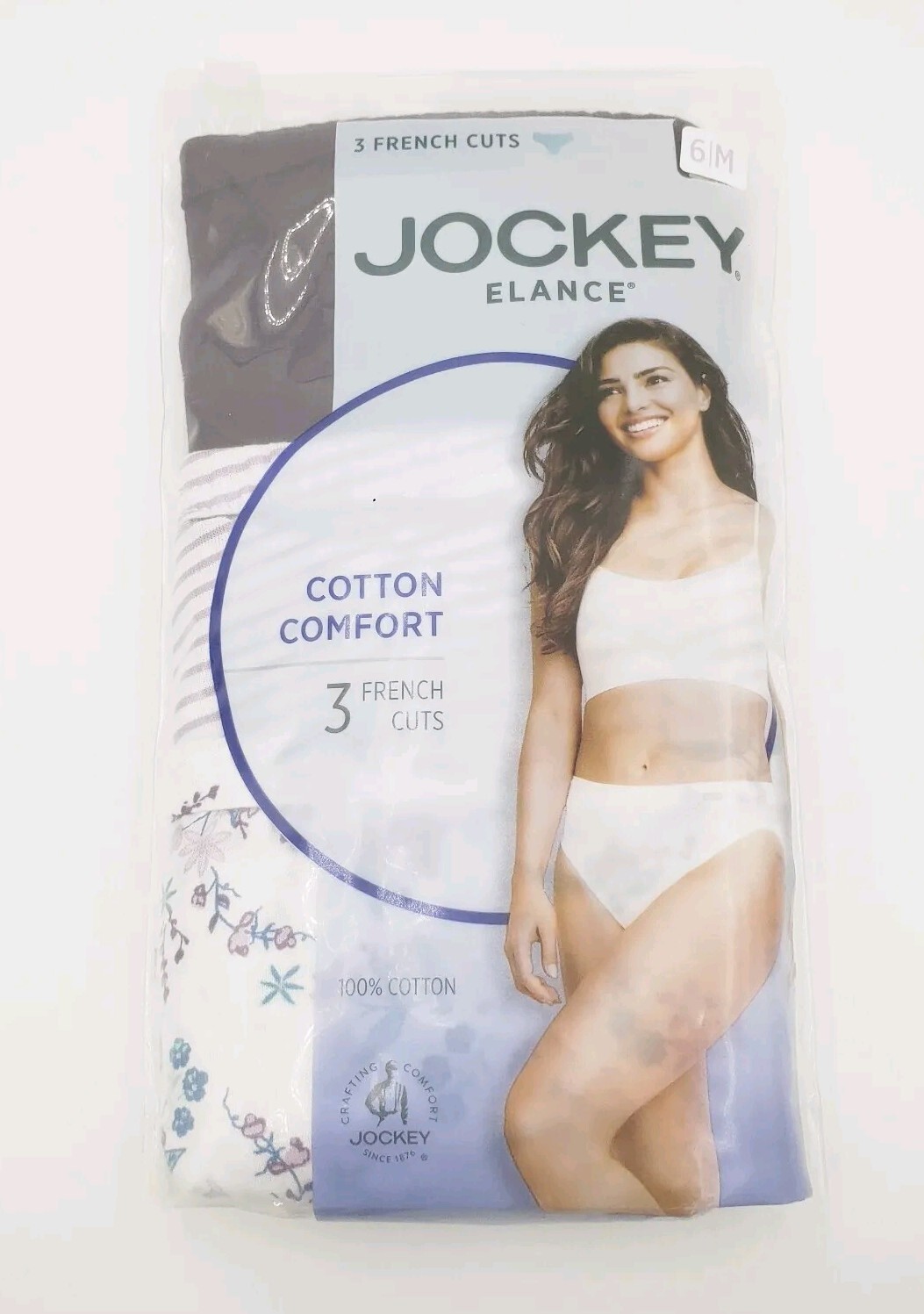 Jockey 3-Pack Elance French Cut Panty 6/M Cotton Comfort Underwear 100% Cotton